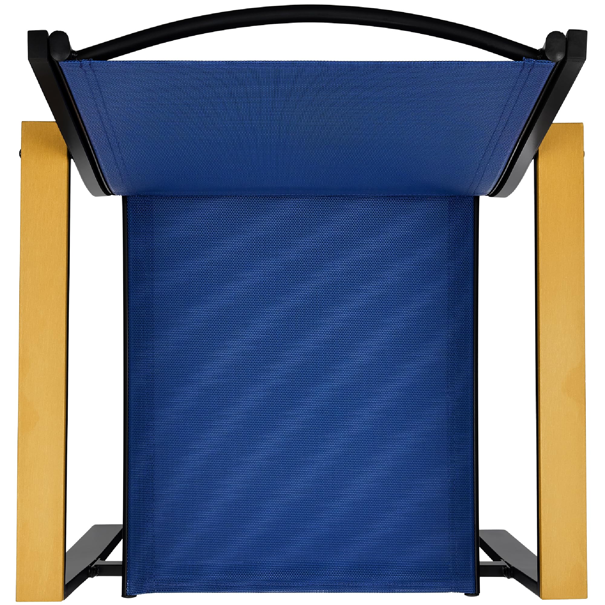 Best Choice Products Set of 2 Stackable Textilene Outdoor Chairs - All-Weather Patio Furniture with Armrests for Dining, Conversation & Relaxation - Black/Navy - Perfect for Backyard, Poolside & Garden Use