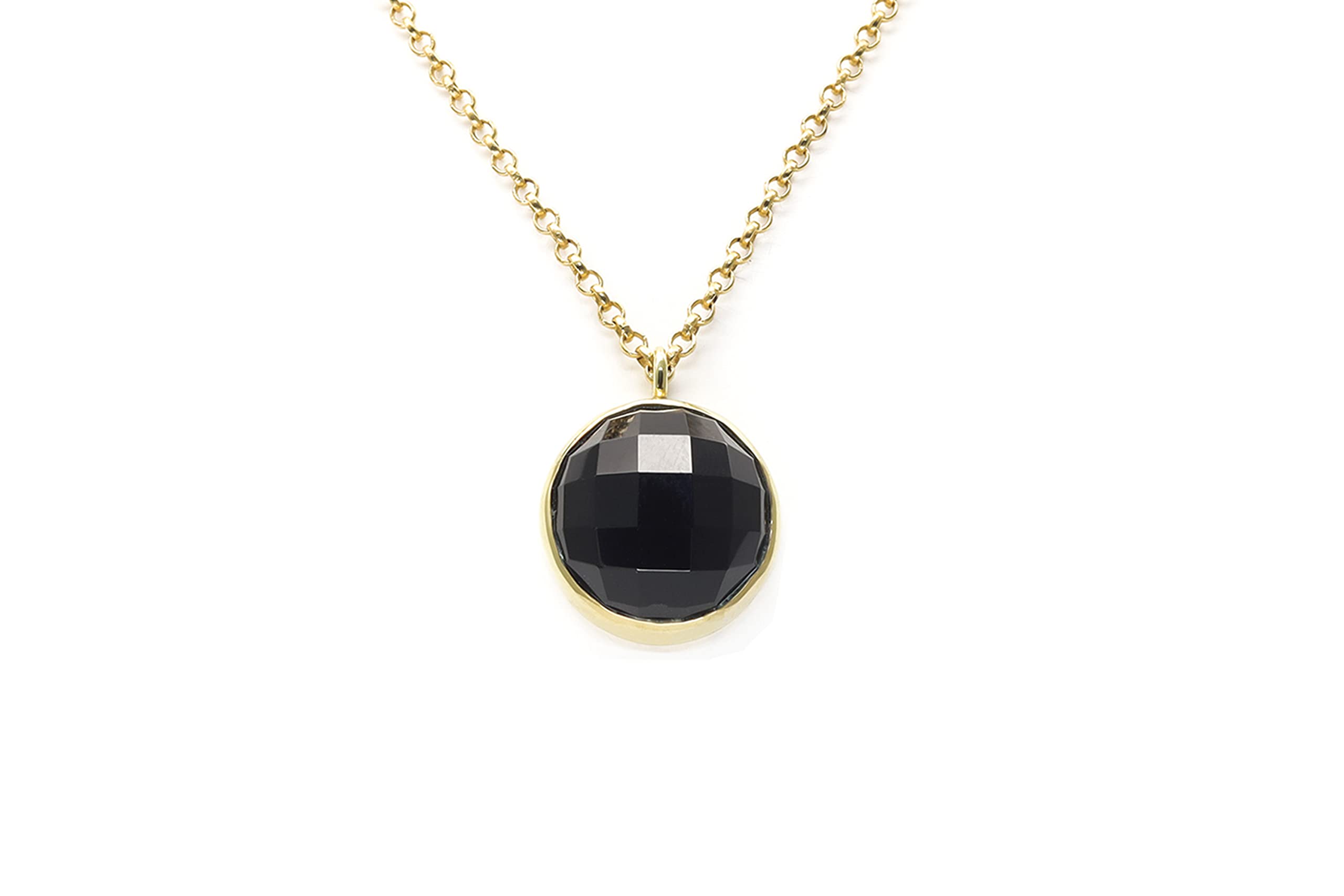 Black Onyx Gemstone Long Gold Pendant Necklace for Women - Elegant Statement Jewelry Gift for Birthday, Anniversary & Special Occasions | Perfect for Evening Parties, Weddings & Formal Events