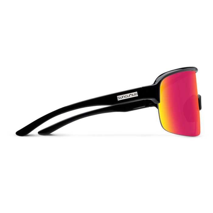 Amplify Sunglasses - Black Frame with Polarized Red Mirror Lens for Men & Women - UV Protection, Anti-Glare - Perfect for Driving, Running, Outdoor Sports & Beach Activities