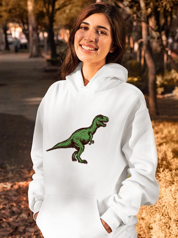 Smartprints Raptor Dinosaur Hoodie for Women - Trendy Graphic Pullover Sweatshirt - Perfect for Casual Wear, Street Fashion & Dinosaur Lovers
