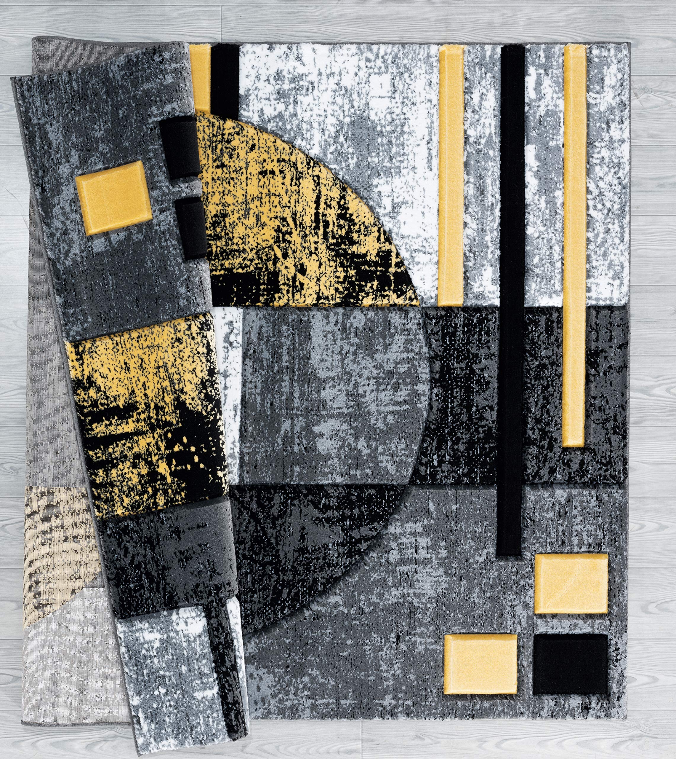 Premium United Weavers of America Bristol Epsilon Yellow Area Rug 7'10