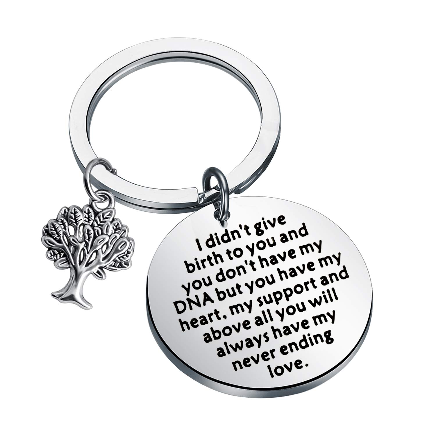 FUSTMW Adoption Keychain - Personalized Gift for Adopted Child, Stepdaughter, Stepson - Heartfelt Keepsake for Family Bonding & Special Occasions
