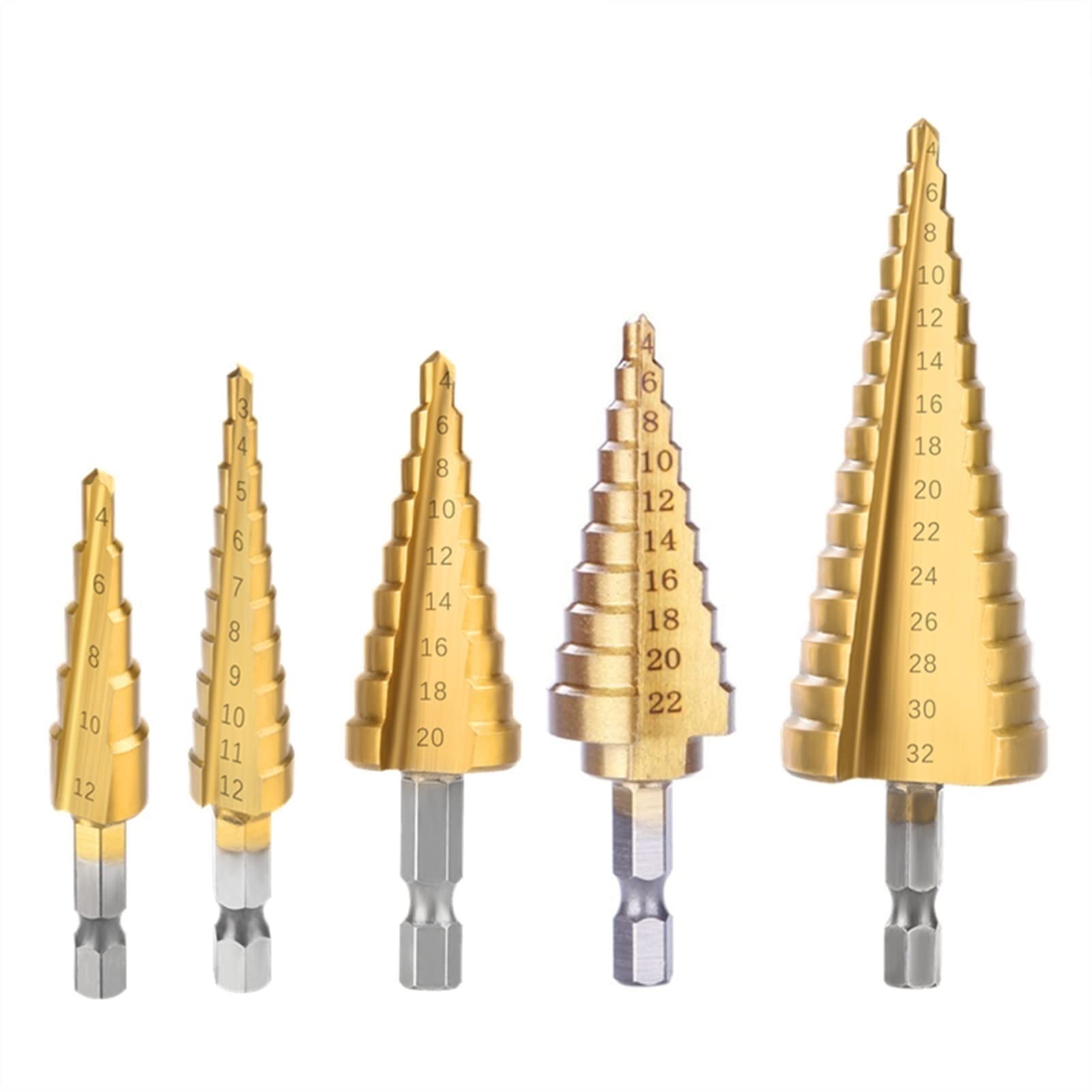 Titanium Coated HSS Step Drill Bit Set - High Speed Steel Cone Drill Bit for Metal, Wood, Plastic - Power Tool Accessories (4-20mm, 1pc) - Perfect for DIY Projects, Home Repairs & Professional Metalworking