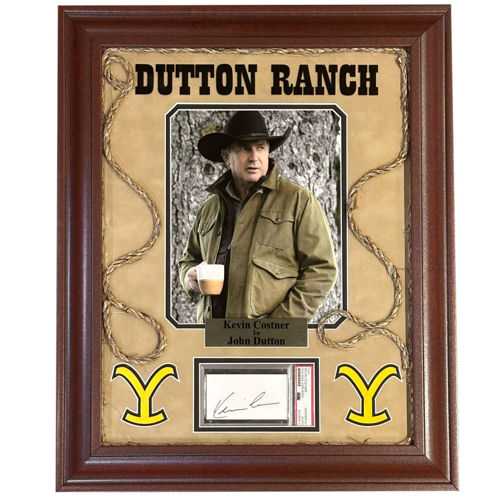 Kevin Costner Autographed Yellowstone John Dutton Signed Photo - PSA/DNA Certified Framed Memorabilia - Perfect for Western Decor, Man Cave & Movie Fan Gift