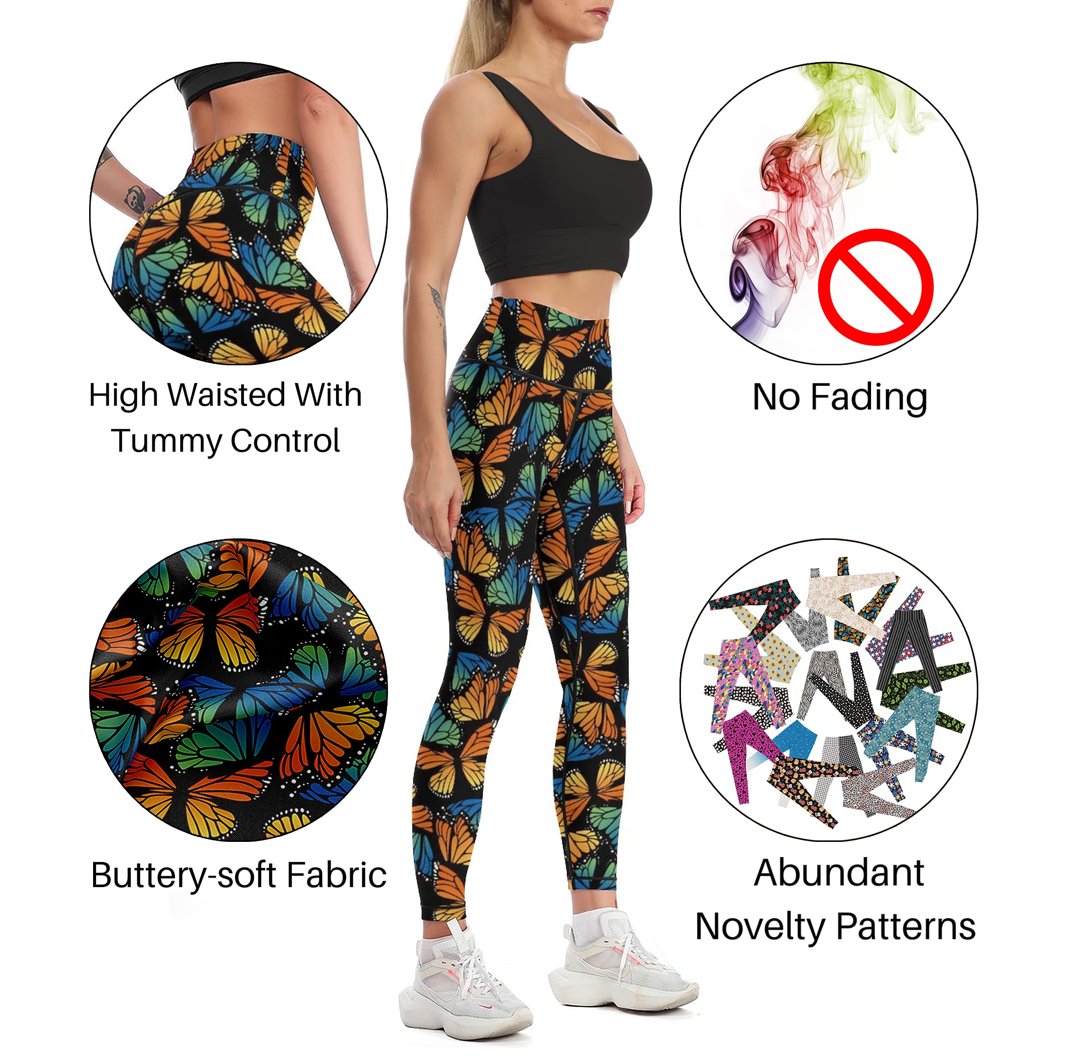 Cerburny High Waisted Yoga Pants for Women - Tummy Control Workout Leggings, Gym & Athletic Spandex Pants - Perfect for Yoga, Running & Fitness Training