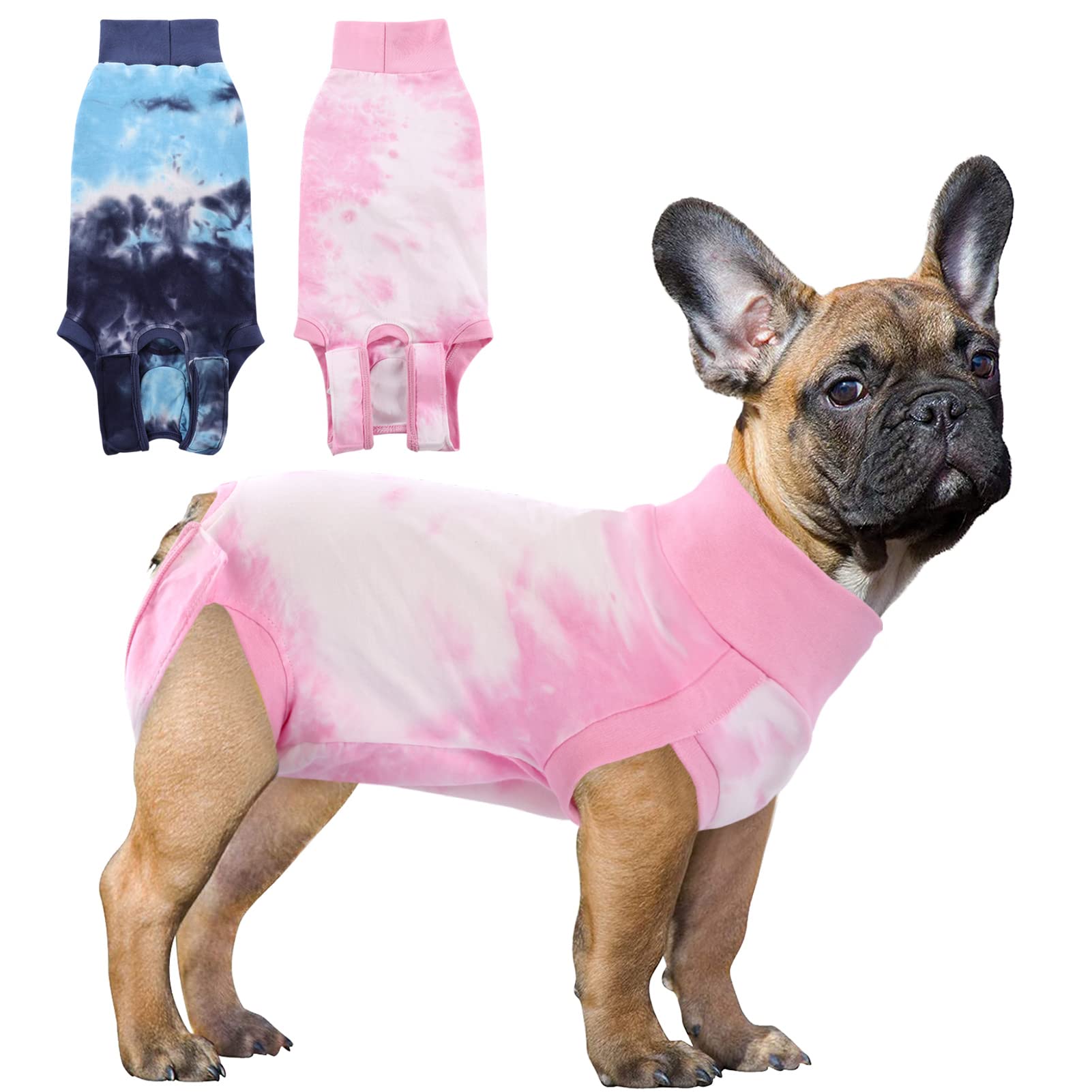 SAWMONG Dog Surgery Recovery Suit - Tie Dye Pet Surgical Onesie for Female & Male Dogs | Cone Collar Alternative After Spay/Neuter | Anti-Licking Abdominal Wound Protection for Small, Medium & Large Dogs | Perfect for Post-Op Care & Comfortable Healing