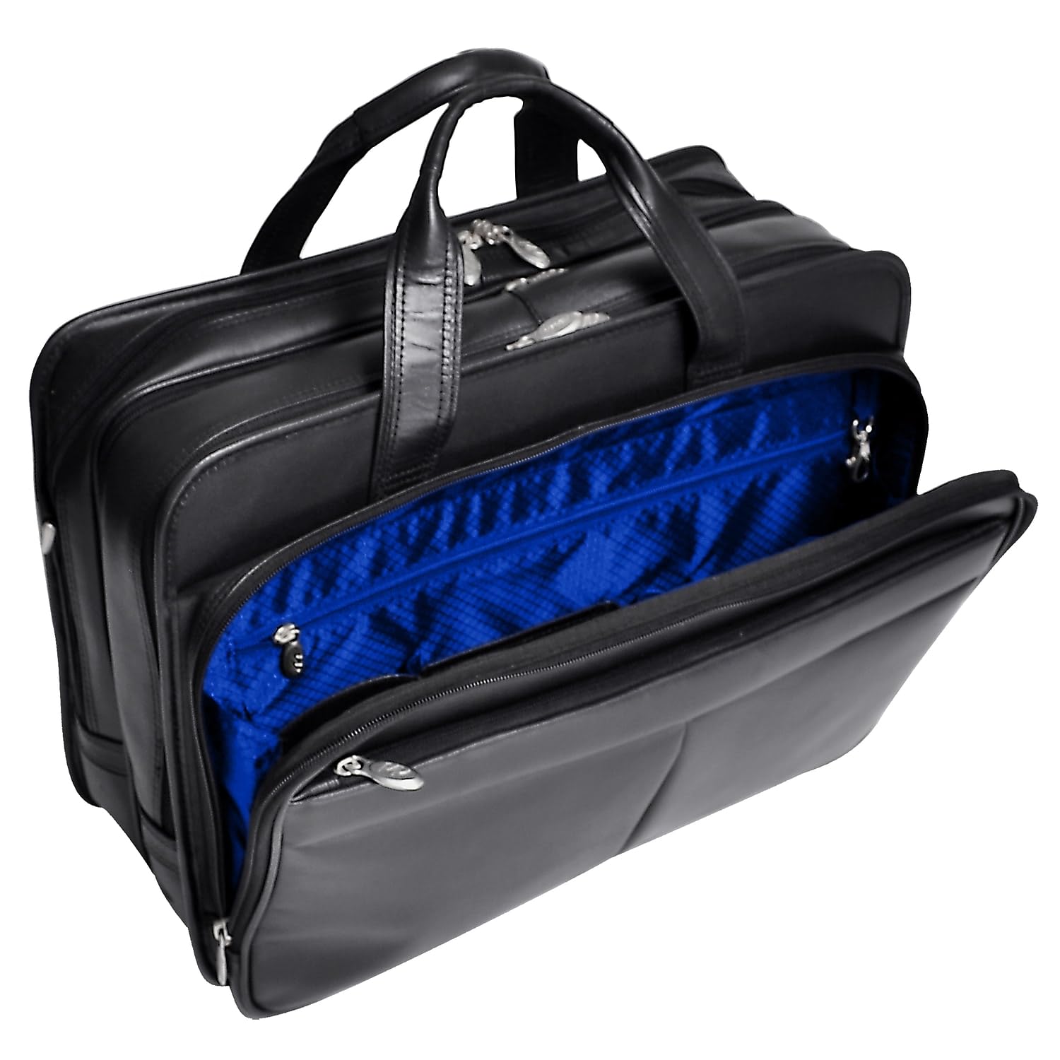 McKlein R Series Professional Black Leather Laptop Briefcase for Business & Travel - Slim 15.6 Inch Computer Bag with Padded Compartment (Model 83985) - Perfect for Office Commute & Business Trips