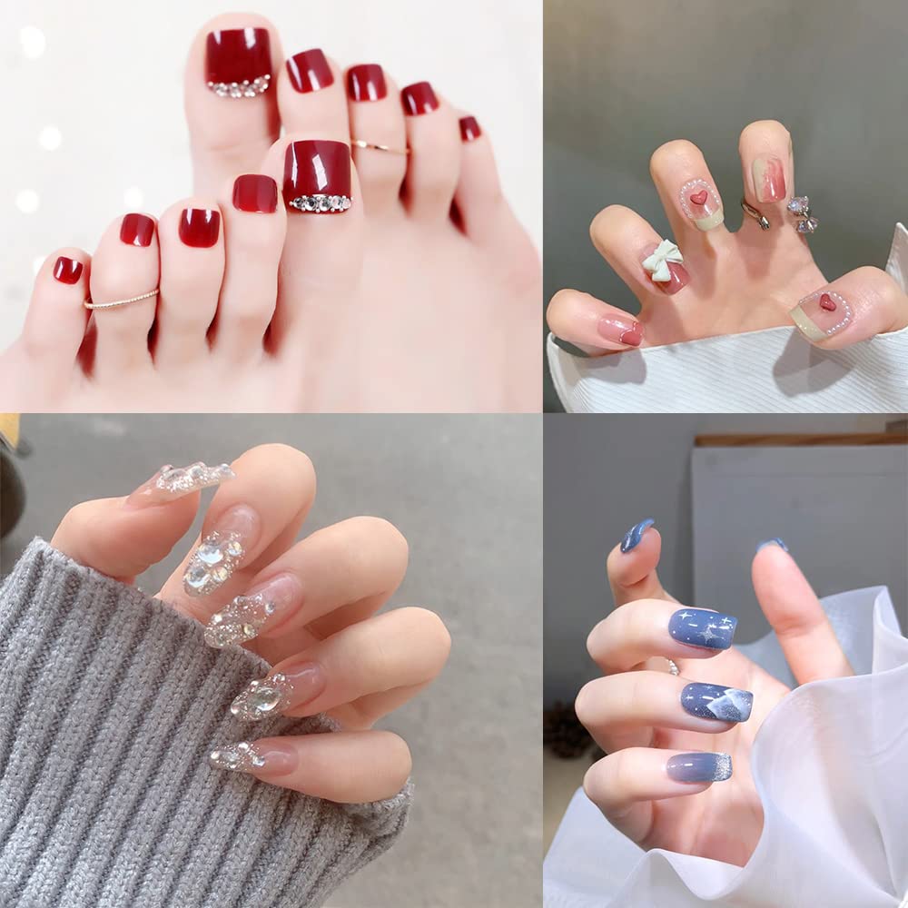 960Pcs Super Sticky Double-Sided Nail Glue Tabs - 40 Sheets Pink Nail Adhesive Stickers for Acrylic Nails - Waterproof Jelly Nail Tape for Flexible Fake Nails - Perfect for Manicures, Nail Extensions & DIY Nail Art at Home or Salon