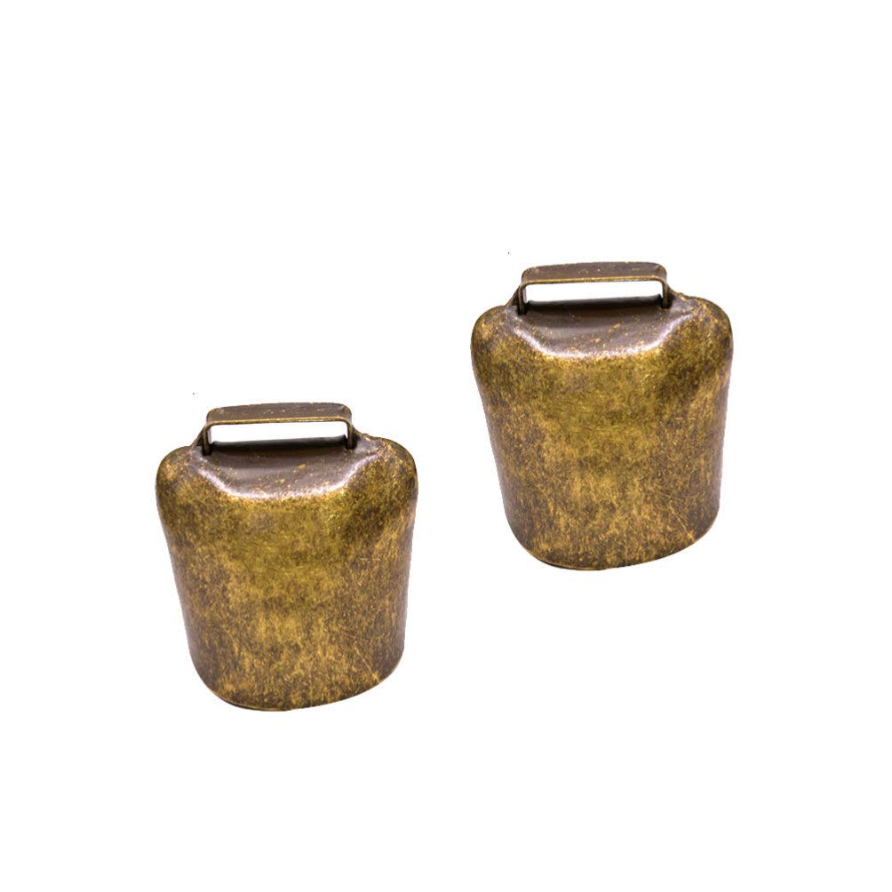 EXCEART 2-Pack Vintage Copper Cow Bells for Horses, Sheep & Cattle - Loud Bronze Grazing Animal Bell for Farm, Ranch & Outdoor Use - Perfect for Livestock, Pets & Decorative Purposes