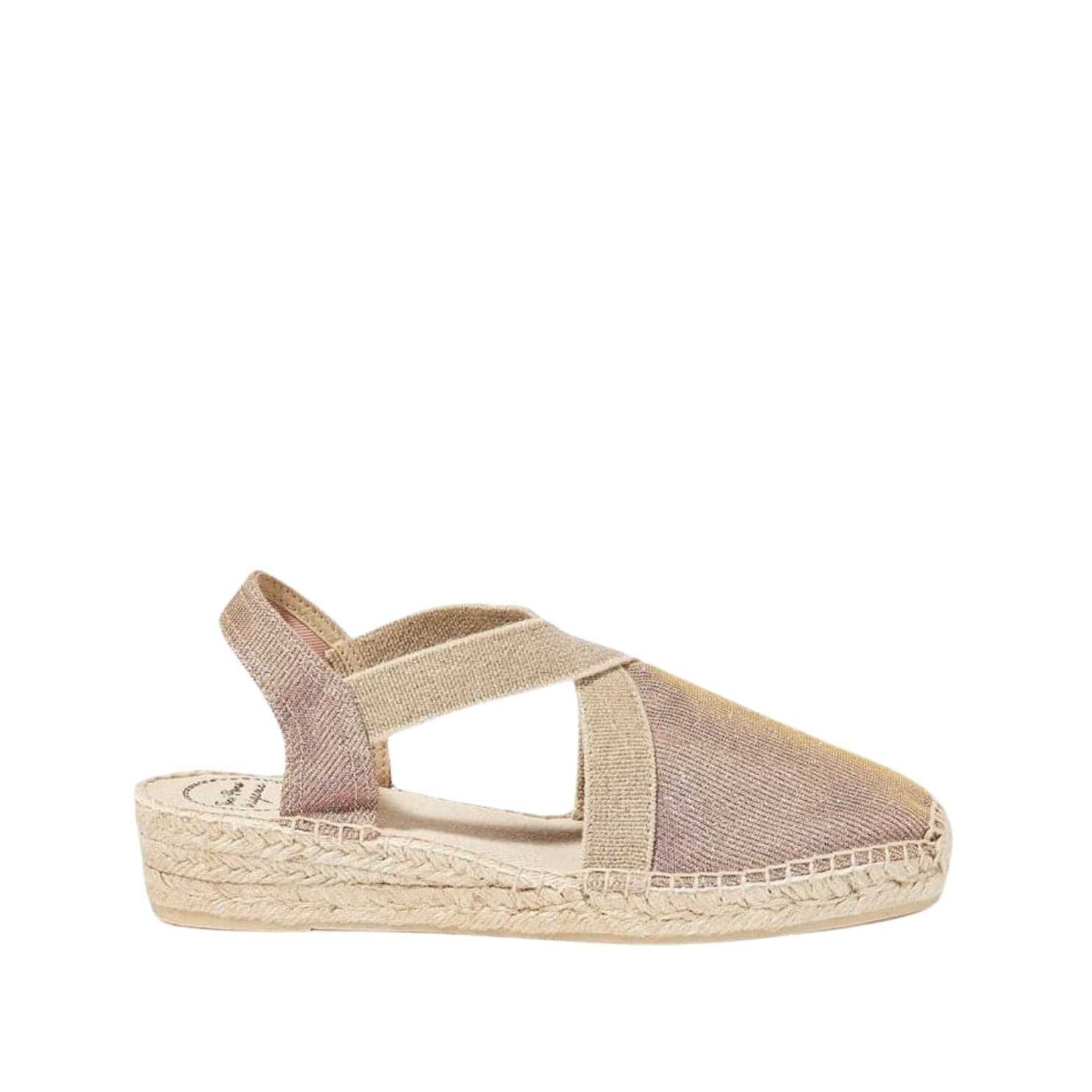 Women's Metallic Cotton Blend Wedge Espadrille Sandals - Velino S | Comfortable Summer Shoes for Beach, Vacation & Casual Outings