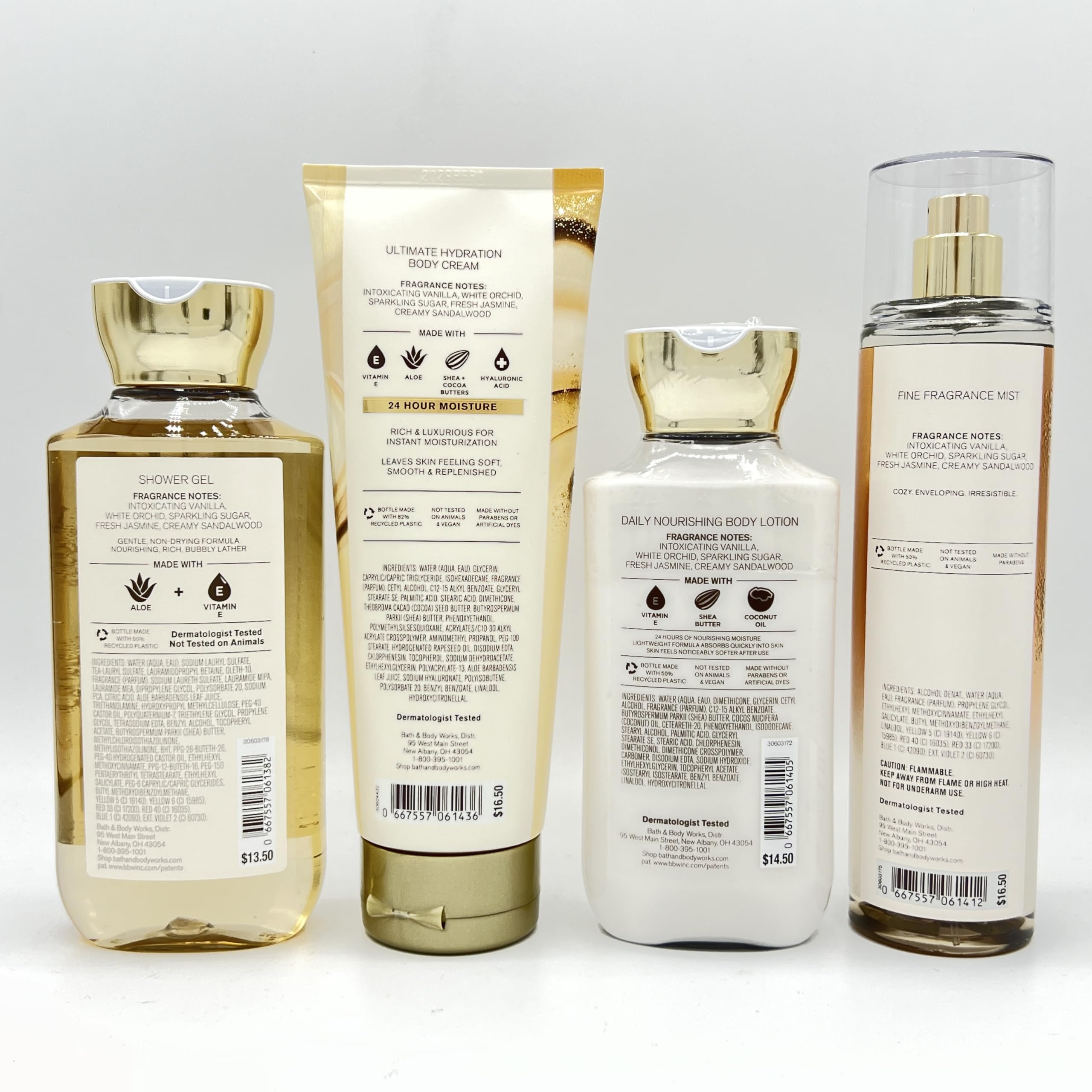 Warm Vanilla Sugar Bath & Body Gift Set - 4-Piece Bundle with Shower Gel, Hydrating Body Cream, Nourishing Lotion & Fragrance Mist | Perfect for Self-Care, Spa Days & Holiday Gifts