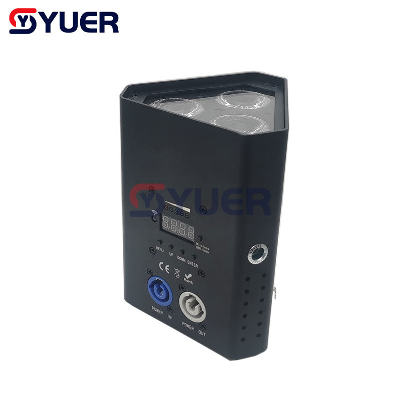 YUER™ 54W Mini LED Par Light with DMX Wireless RGBWA UV 6IN1 - Battery Powered DJ Stage Lighting with 2.4Ghz Remote | Perfect for Nightclubs, Concerts, Weddings & Live Performances