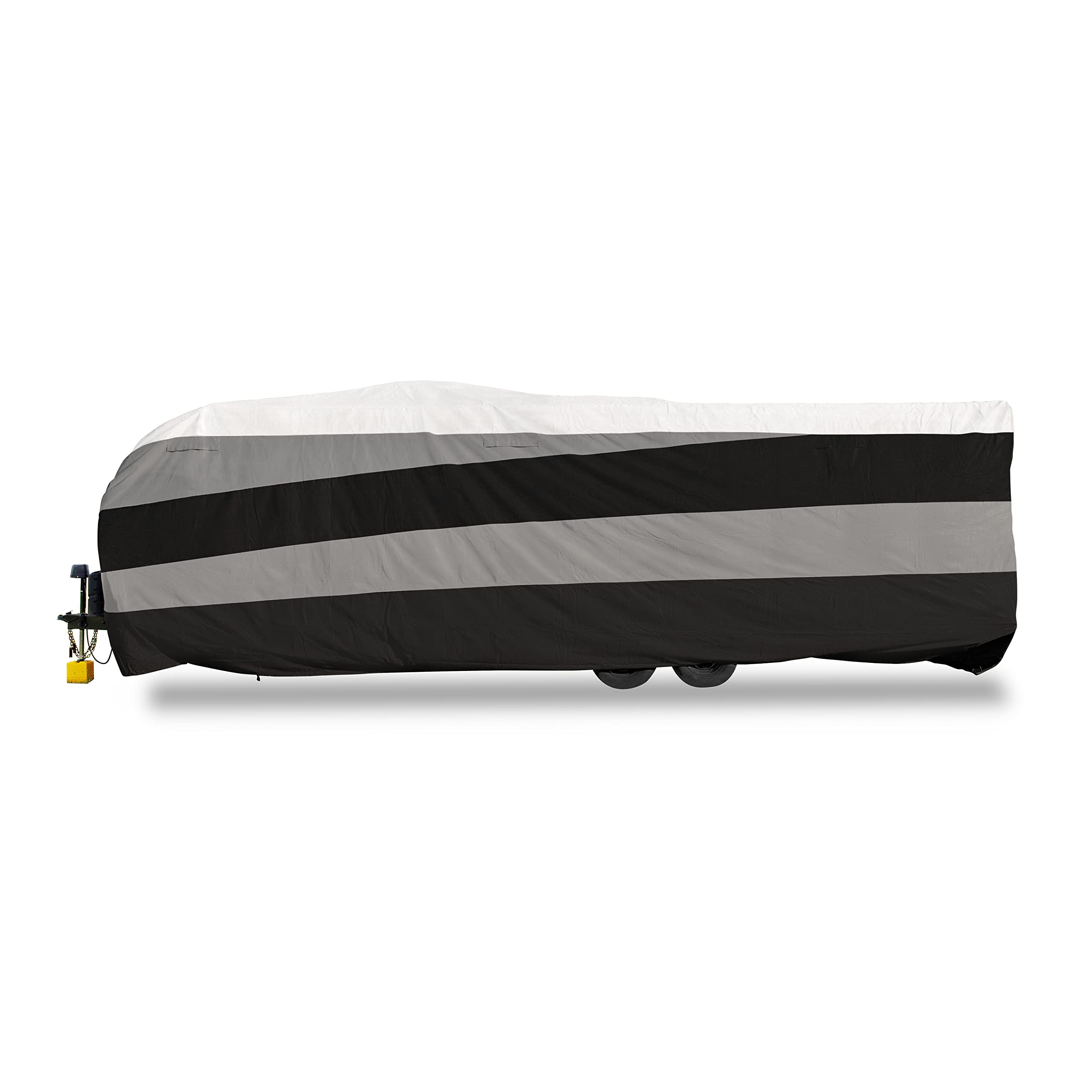 Camco ULTRAGuard Supreme RV Cover for Toy Hauler Trailers Up to 20-Ft | Heavy-Duty Polypropylene & DuPont Tyvek Material | Zipper Entry Doors & Ventilated Design | Includes Storage Bag | Perfect for Outdoor RV Storage, Winter Protection, and Travel Organization (Model 56156)