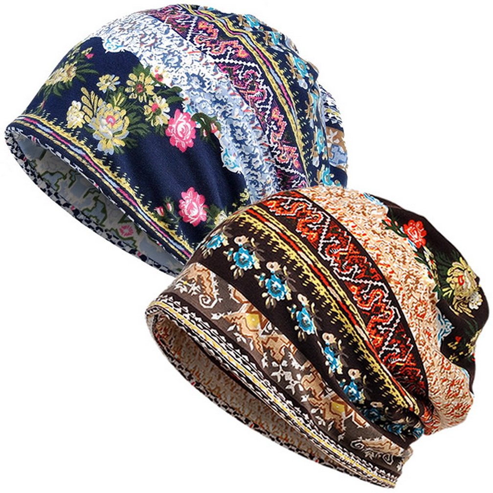 Soft Slouchy Beanie Skull Cap Hat with Infinity Scarf - Warm Winter Knit Chemo Hat for Cancer Patients - Cozy Headwear for Cold Weather & Outdoor Activities