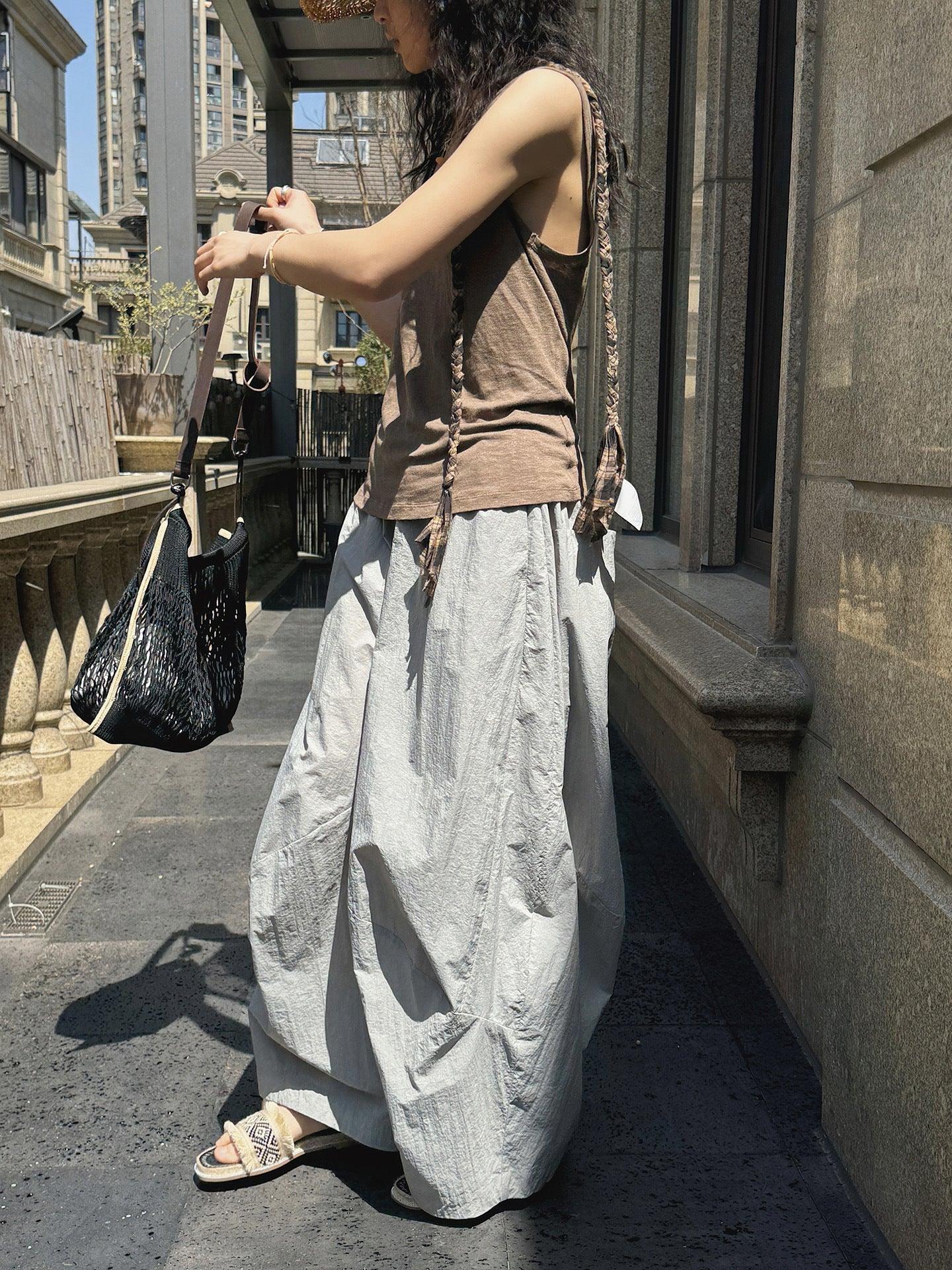 Comfortable Cotton Casual Long Wide Leg Harem Pants for Women - Loose Fit Maxi Trousers for Yoga, Lounge & Travel