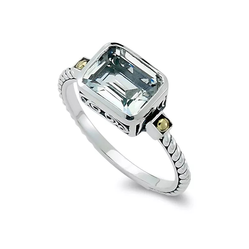 Eirini Ring - 925 Sterling Silver White Topaz Ring for Women | Elegant Jewelry Gift for Her | Perfect for Weddings, Anniversaries & Special Occasions