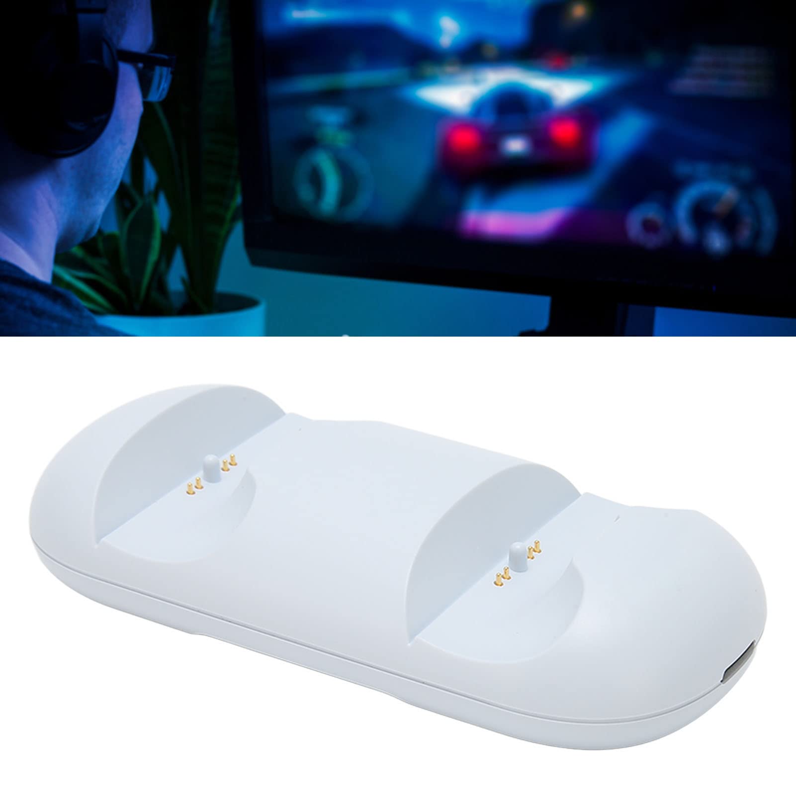 Ciciglow PS5 Controller Charging Station - Dual USB-C Fast Charging Dock 5V/3A with LED Indicator & Multi-Protection | Gaming Accessories for PlayStation 5 | Perfect for Living Room Setup & Multiplayer Gaming Sessions