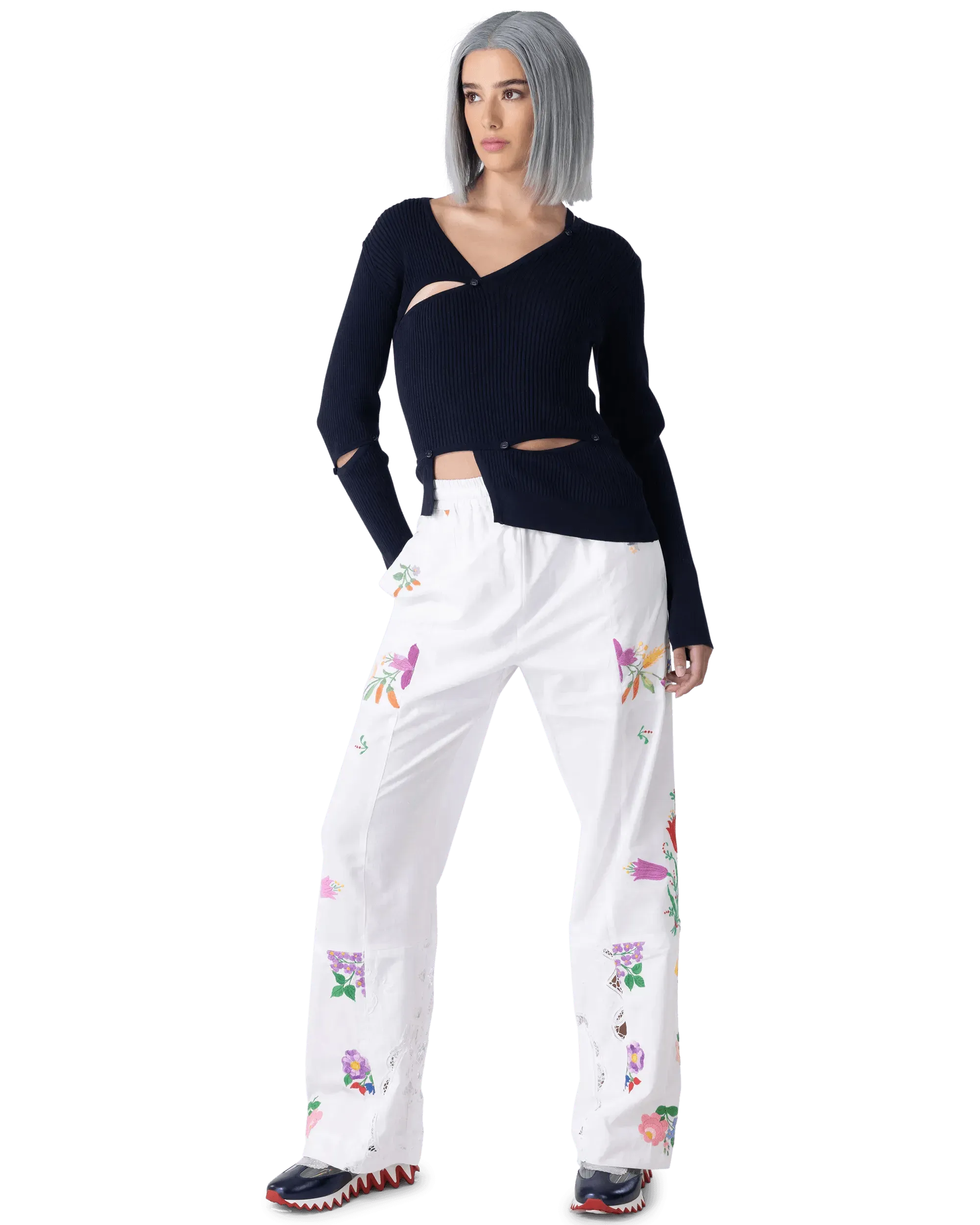 Embroidered Linen Pants for Women - Breathable Summer Wide Leg Trousers - Perfect for Beach, Vacation & Boho Style Outfits