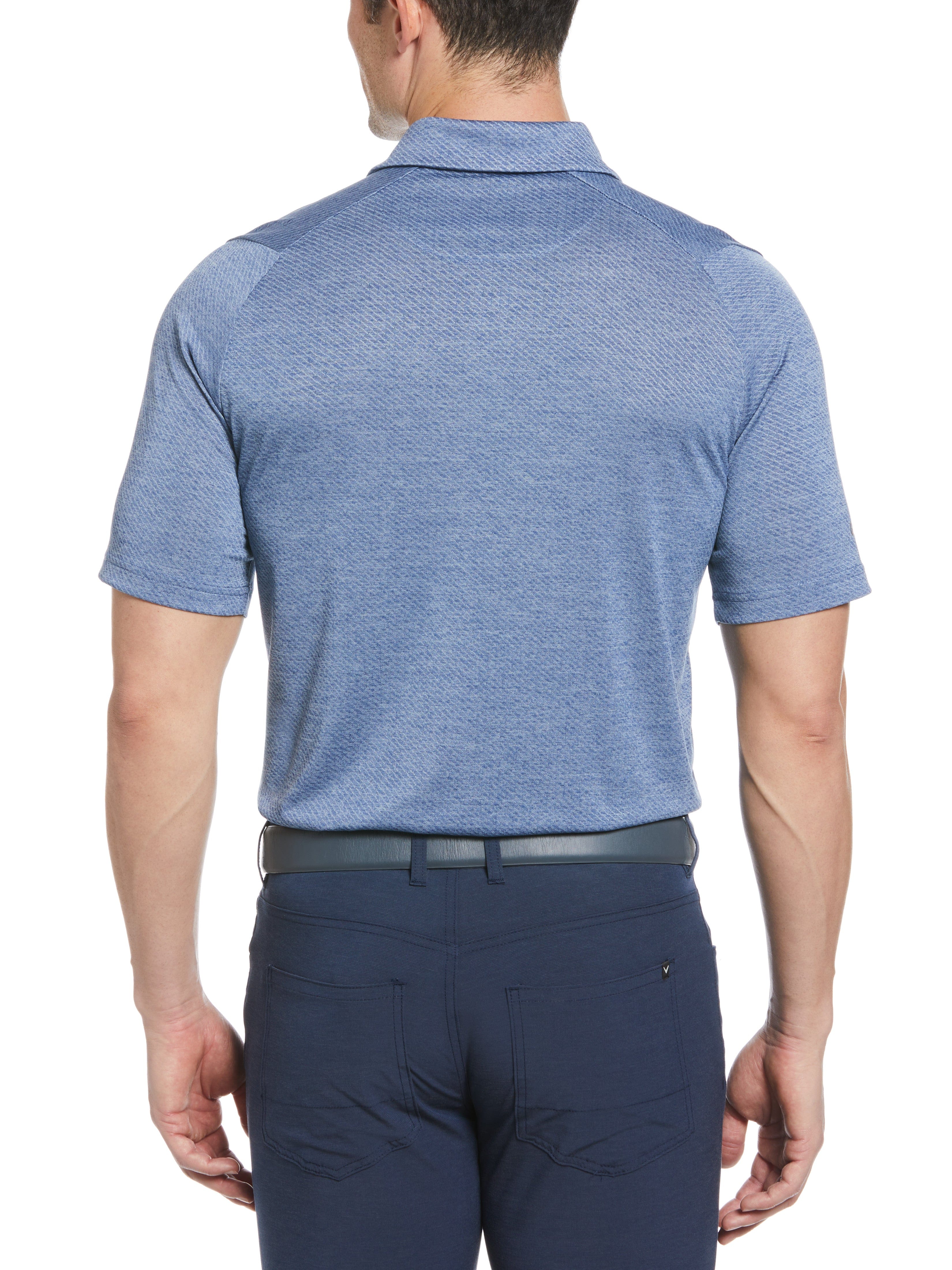 Men's Swing Tech™ Ventilated Heather Jacquard Polo Shirt - Moisture-Wicking & Breathable Golf & Casual Wear for Summer Outdoor Activities