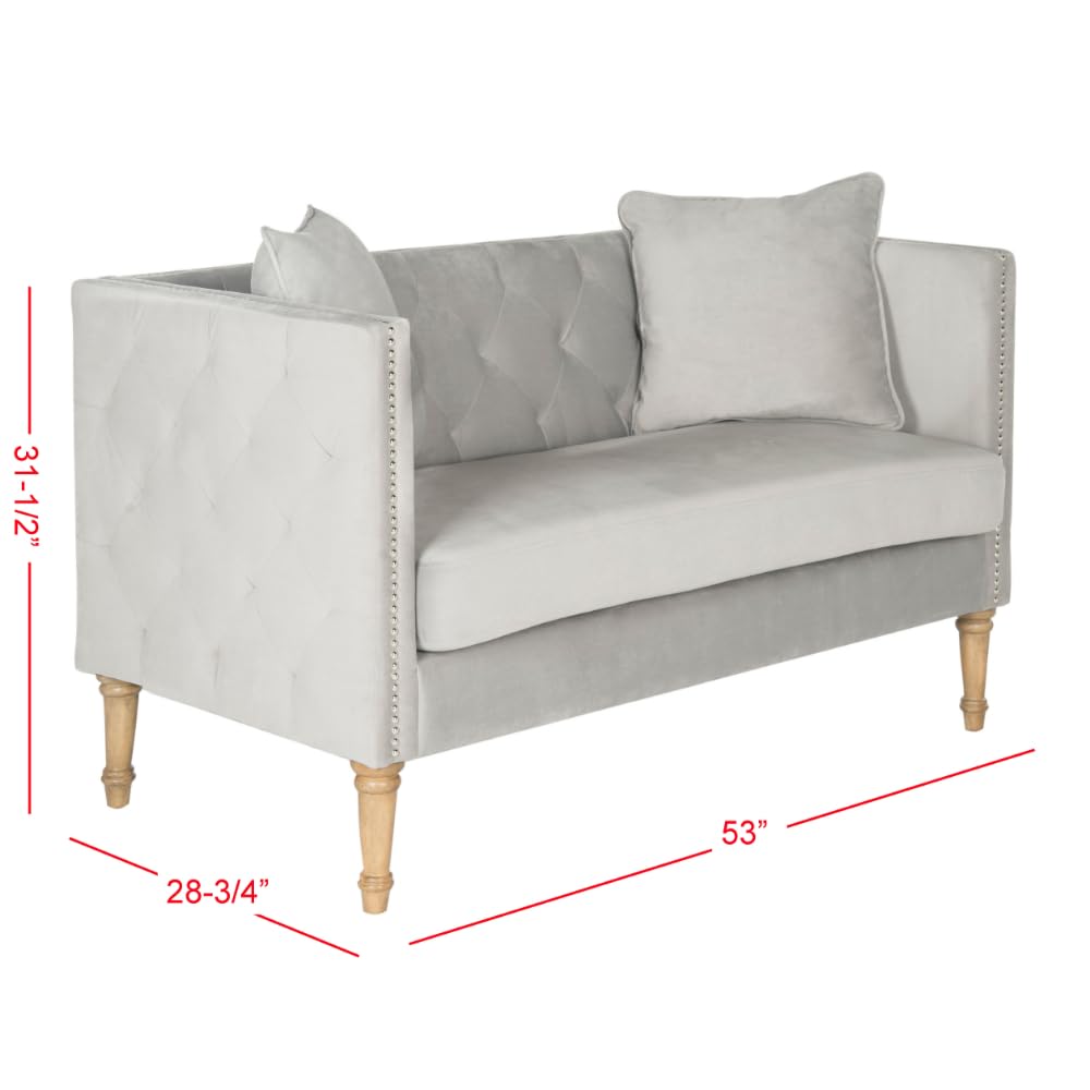 Safavieh Sarah Grey & Espresso Sette 3-Piece Living Room Furniture Set - Modern Sofa, Loveseat & Chair for Home Decor | Perfect for Apartments, Living Rooms & Office Spaces