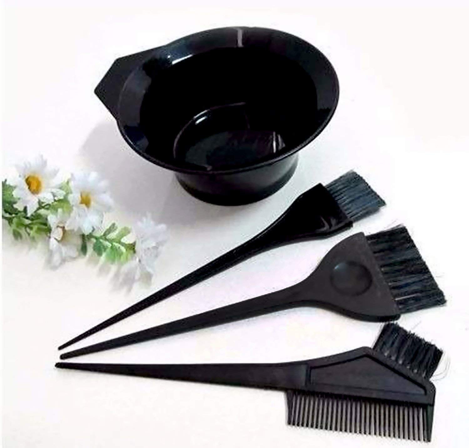 Premium 4-Piece Hair Coloring Kit - Dye Brush, Mixing Bowl & Comb Set for Men & Women | At-Home Salon Hair Dye Tools | Perfect for DIY Hair Color, Highlights & Root Touch-Ups (Pack of 1, Style M9)