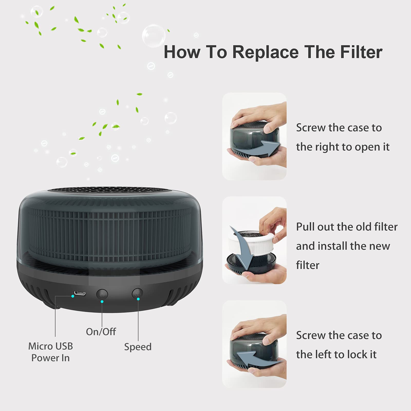 QUEENTY True HEPA Replacement Filter for F006 Car Air Purifier | Improves Air Quality & Reduces Allergens | Perfect for Cars, Trucks & Small Spaces