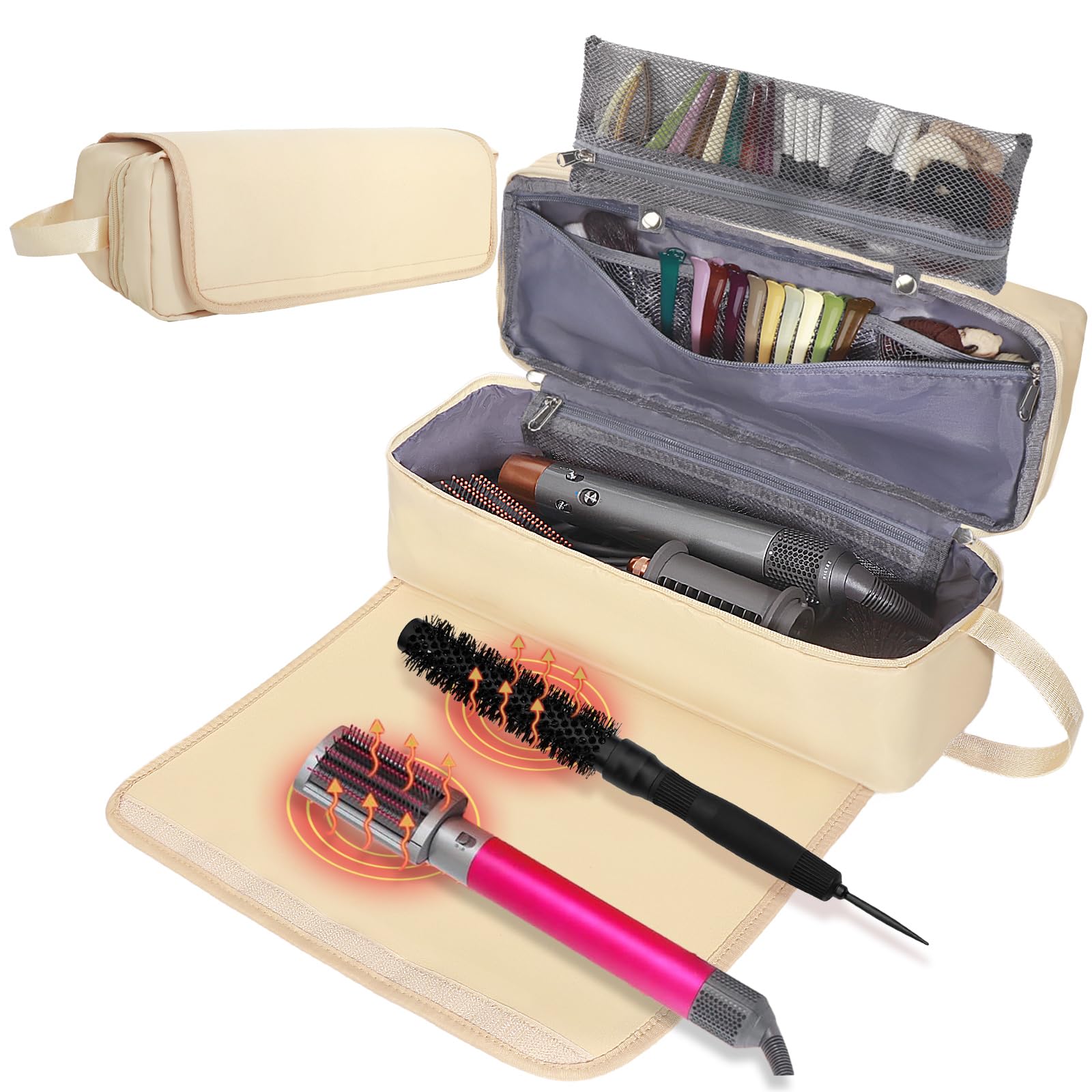 Heat Resistant Hair Tools Travel Bag - Portable Storage for Straighteners & Curling Irons - Perfect for Women's Travel Essentials