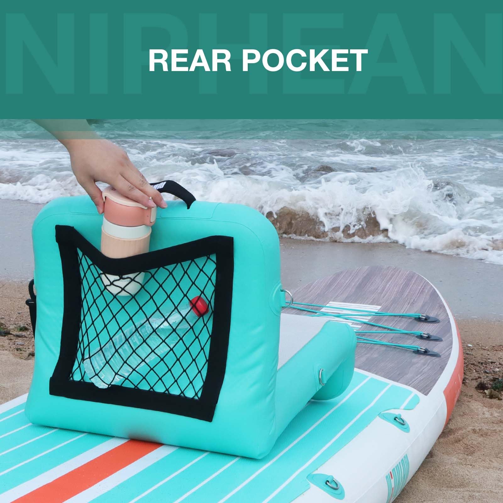Niphean Inflatable Kayak Seat with Back Support - Heavy Duty Paddle Board Seat for SUP, Canoe & Boat - Ergonomic Kayak Seats for Comfort & Stability - Perfect for Fishing, Camping & Water Sports Adventures
