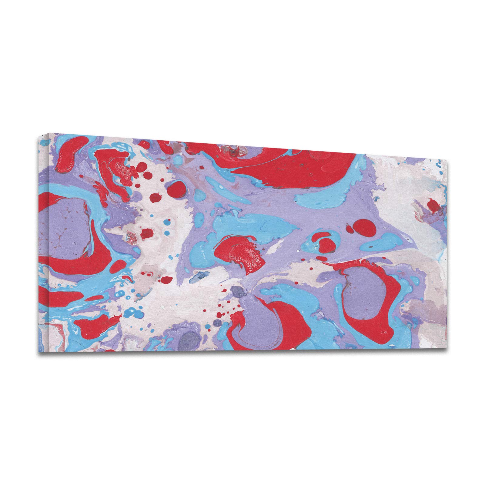 Looife Abstract Liquid Color Canvas Wall Art - 48x24 Inch Red & Purple Acrylic Painting, Modern Art Deco Home Decor for Living Room, Bedroom & Office | Gallery Wrapped Ready-to-Hang Wall Artwork