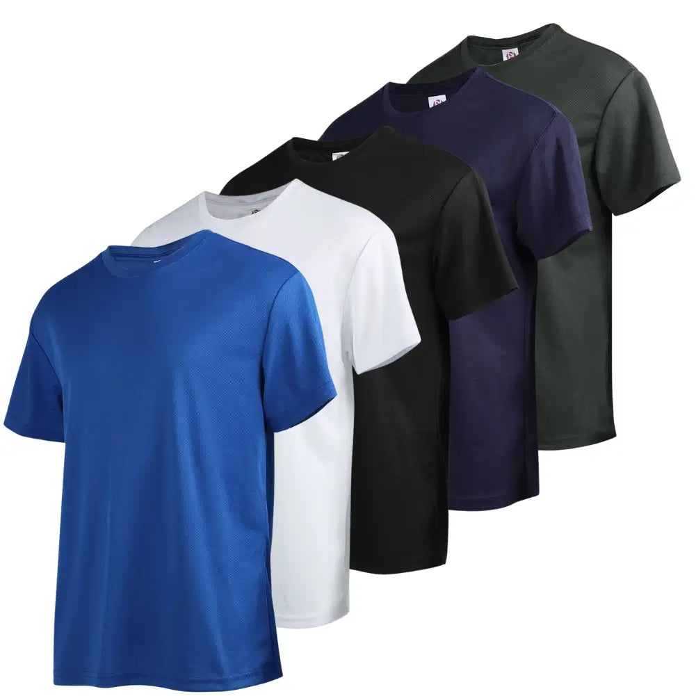 5 Pack Men's Short Sleeve Cotton T-Shirts - Breathable Casual Tees for Everyday Wear, Gym & Outdoor Activities
