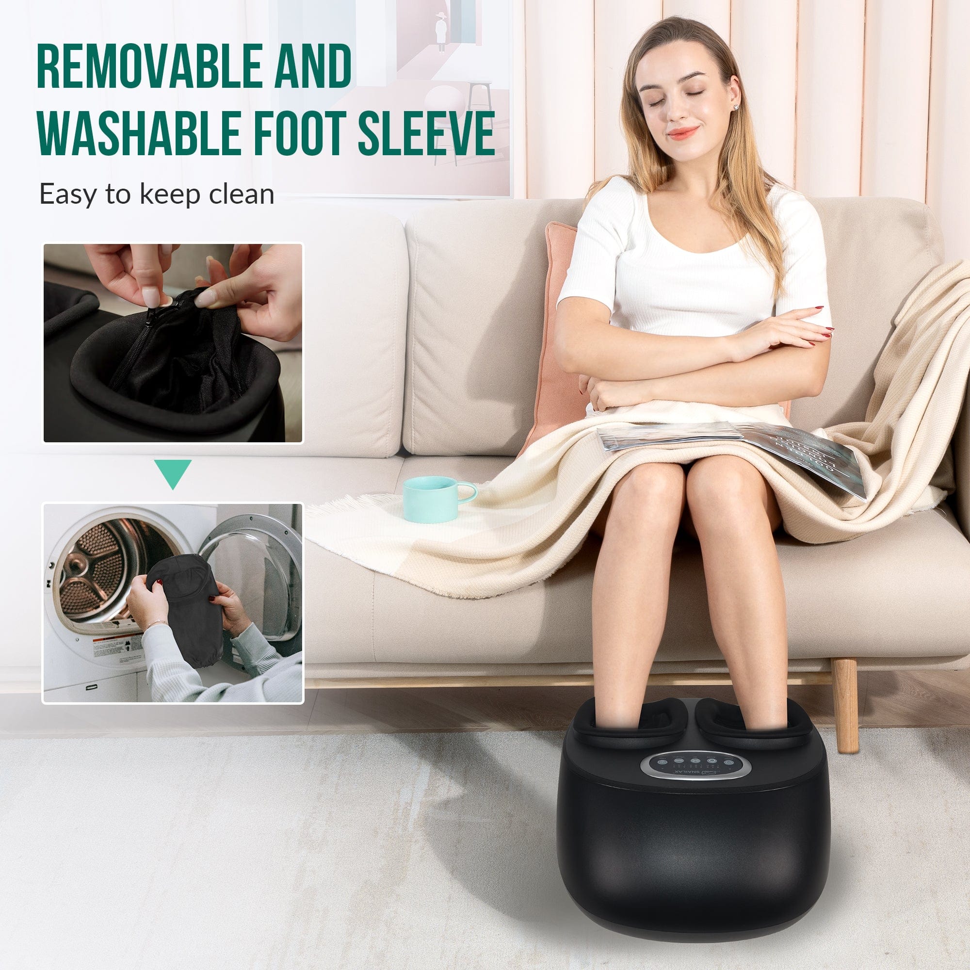 Snailax Electric Shiatsu Foot Massager with Heat - Kneading, Vibration & Compression Therapy for Pain Relief, Remote Control, Fits Up to Size 13 - Perfect for Home, Office & Post-Workout Recovery