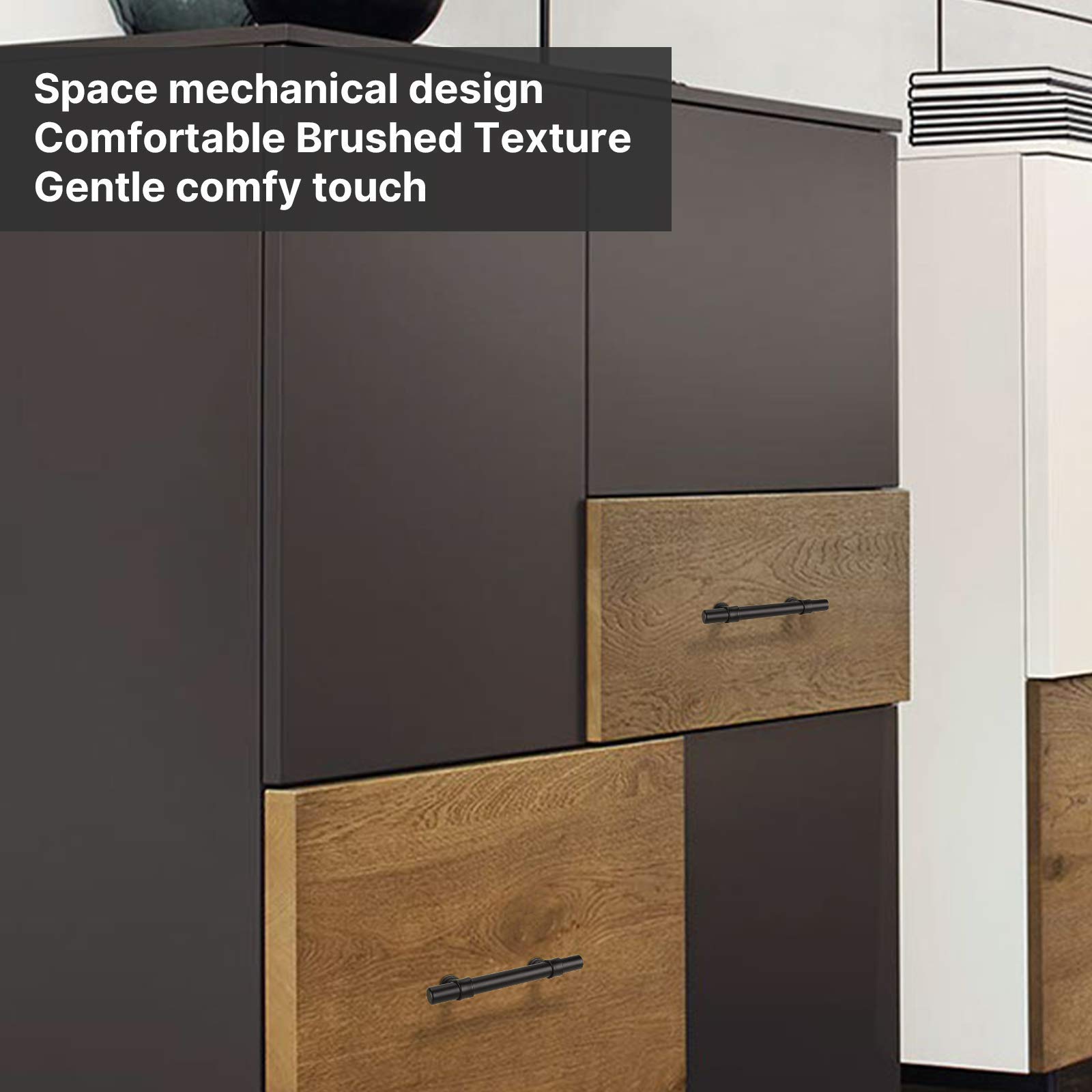 Black Cabinet Pulls 3 Inch - Modern Kitchen & Bathroom Hardware for Dressers