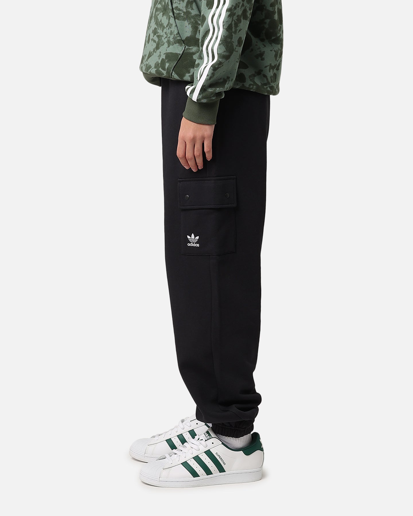 Adidas Women's Fleece Cargo Jogger Pants - Black | Comfortable Athletic Lounge Pants for Running, Yoga & Casual Wear