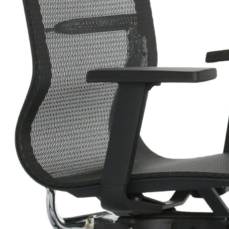 Premium GUSTO Executive Office Chair - Ergonomic High Back Mesh Chair with Adjustable Lumbar Support - Black - Perfect for Home Office, Gaming & Workspace Comfort