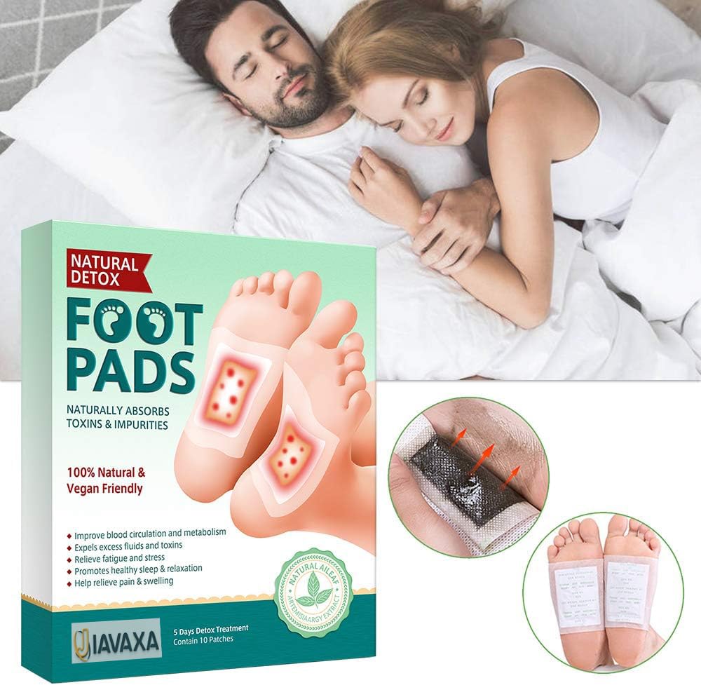 Natural Detox Foot Pads for Stress Relief & Better Sleep - Ginger Infused Pain-Free Foot Patches to Remove Toxins, 10-Pad Body Cleansing Kit - Perfect for Relaxation After Work or Before Bedtime