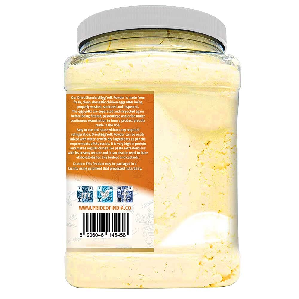 Premium Egg Yolk Powder - 100% Natural Dried Egg Protein Powder from Fresh Pasteurized Eggs | Non-GMO, No Additives | Perfect for Baking, Smoothies, Protein Shakes & Cooking | 1lb (16oz) Bulk Pack