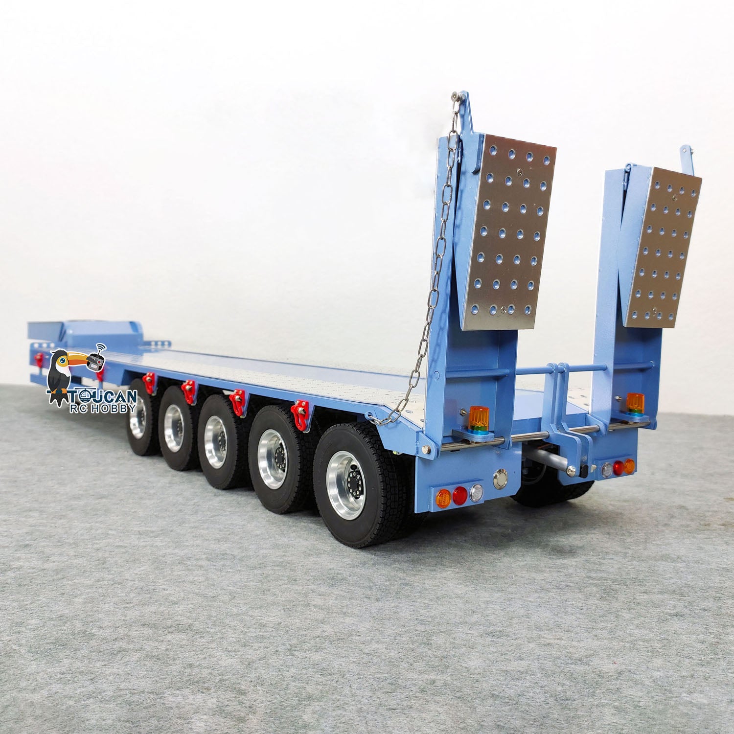 1/14 Scale RC Tractor Truck with 5-Axle Metal Semi Trailer - Remote Control Dump Truck Construction Vehicle for DIY Hobby Models (Pre-Painted) | Perfect for Construction Site Play, RC Car Racing & Collectible Displays