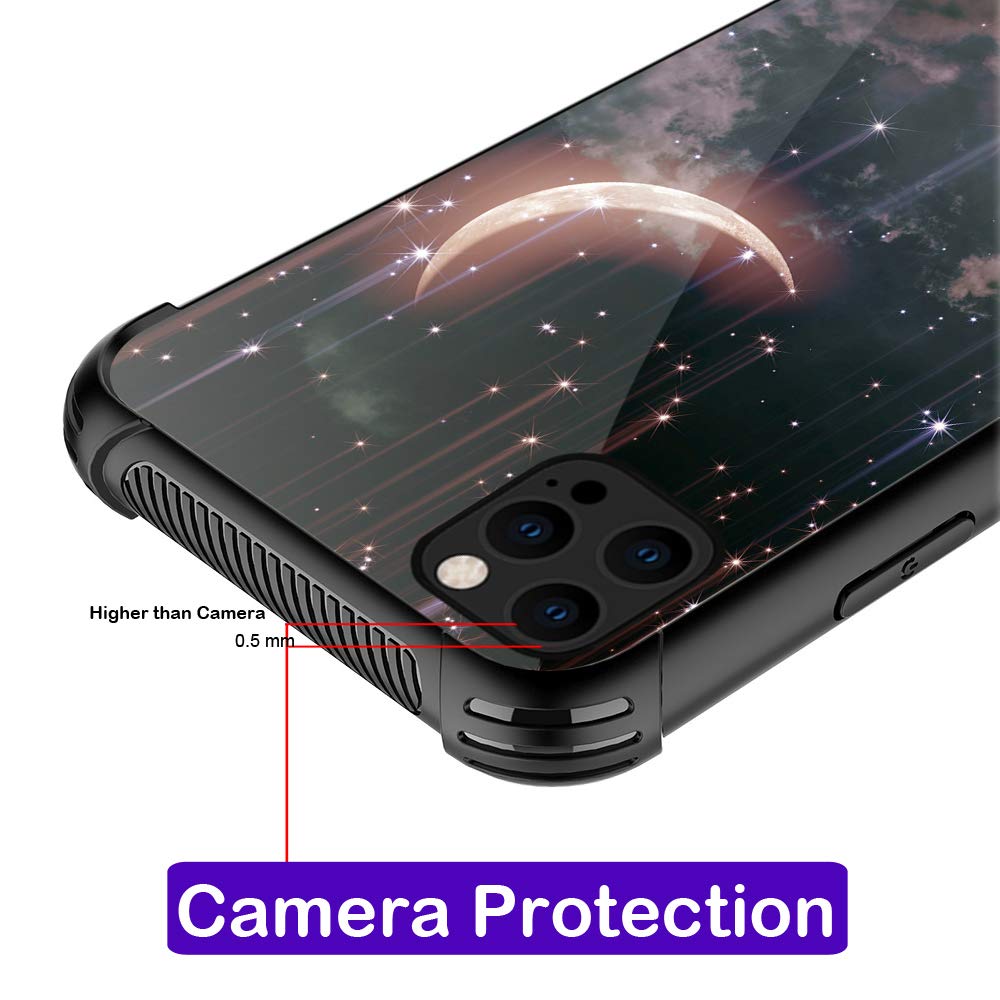 Shockproof iPhone 12 Pro Max Case - Soft TPU Bumper with Reinforced Corners, Non-Slip Grip, Protective Cover for Women (Crescent Nebula Design) - Perfect for Daily Use, Work & Outdoor Activities