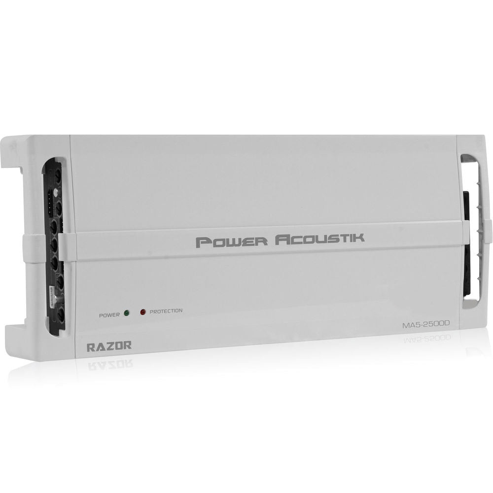Power Acoustik MA5 2500D 2500W 5-Channel Marine Amplifier - Compact Class D Car Audio Amp for Boats, Cars & Trucks | Perfect for Marine Stereo Systems & Vehicle Audio Upgrades