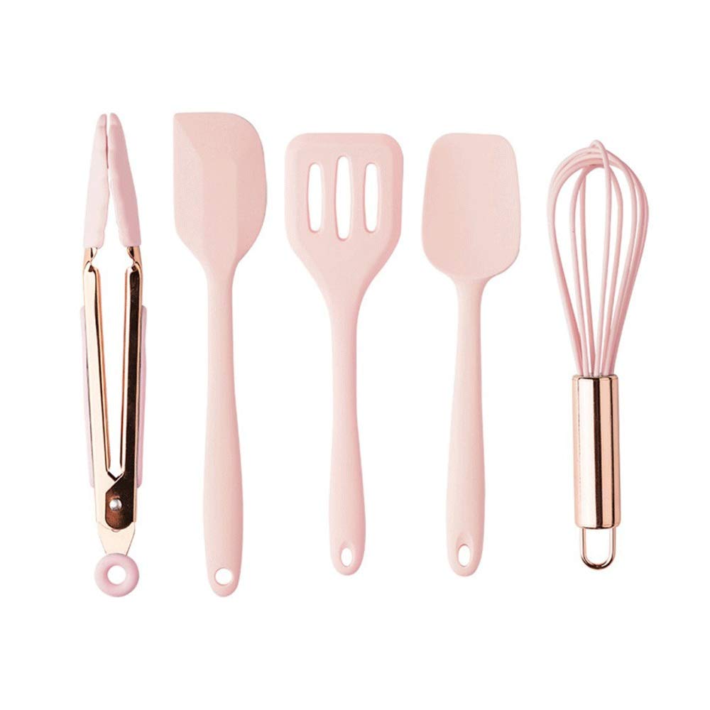 XJJZS Silicone Kitchen Utensil Set - Turner, Soup Spoon, Spatula, Brush, Scraper & Pasta Server - Non-Stick Cooking Tools for Baking, Frying & Egg Beating - Perfect for Home Kitchen & Restaurant Use