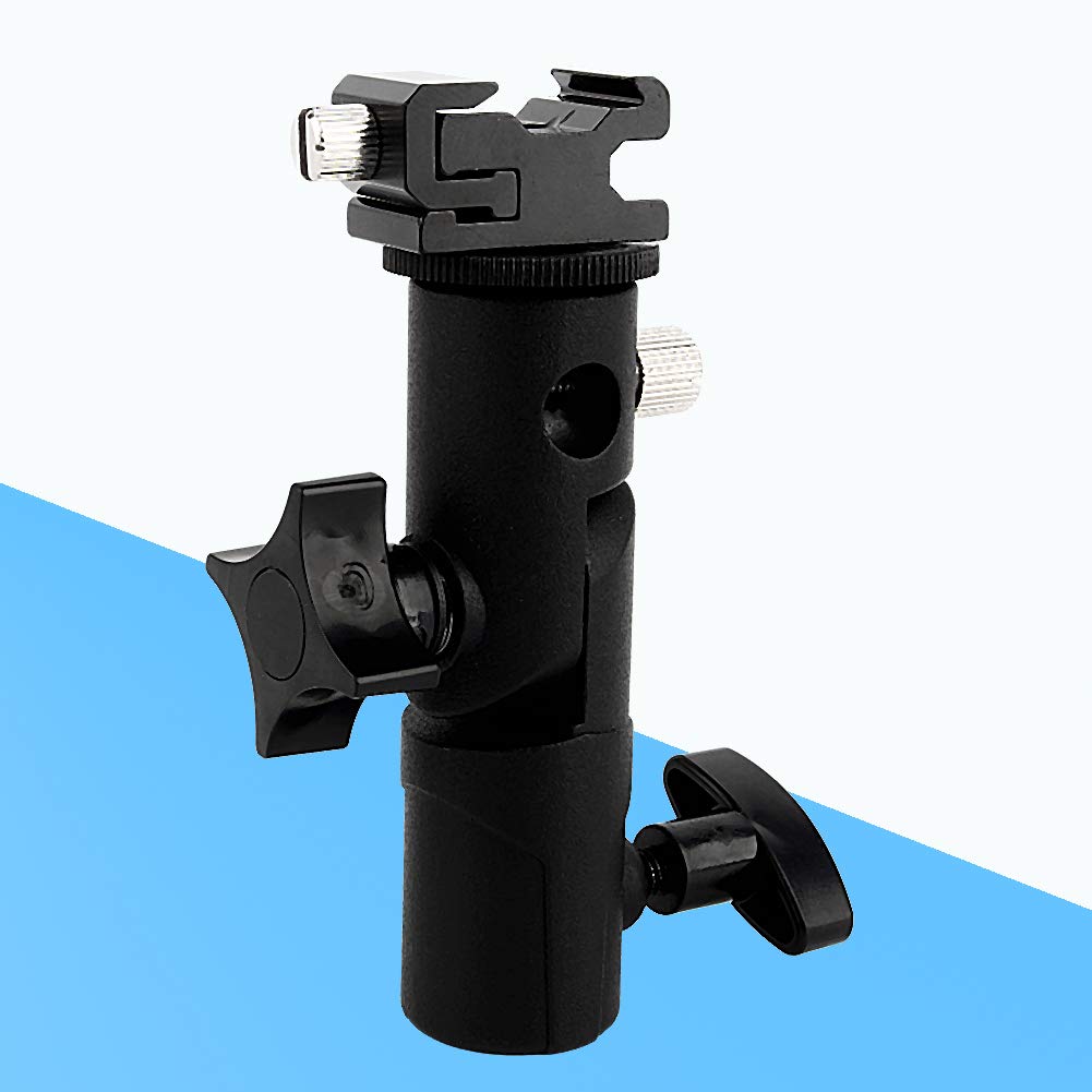 Adjustable Flash Stand Bracket & Shoe Mount - Compatible with 3/8'' Tripod Ball Heads & 5/8'' Light Stands - Perfect for Photography, Videography & Studio Lighting Setups
