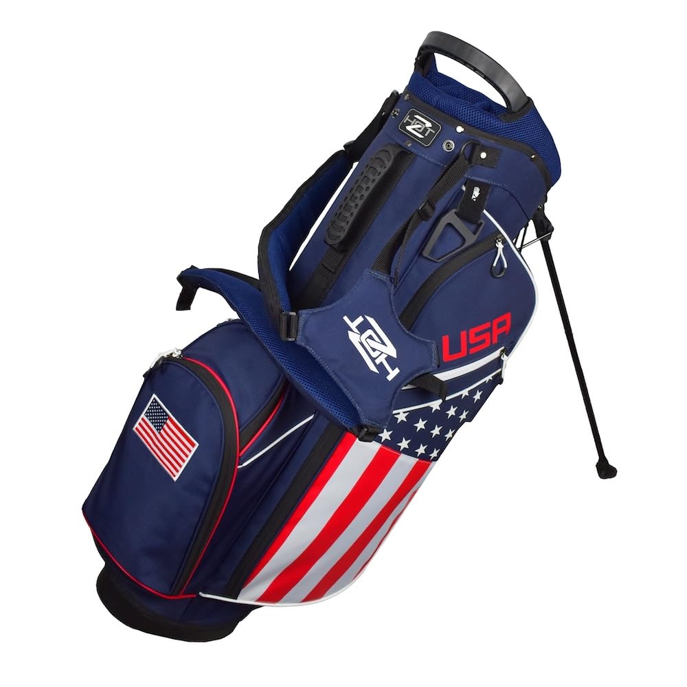Hot-Z Golf USA Flag Stand Bag - Lightweight & Durable Golf Bag with American Flag Design - Perfect for Golf Tournaments, Driving Range & Outdoor Sports