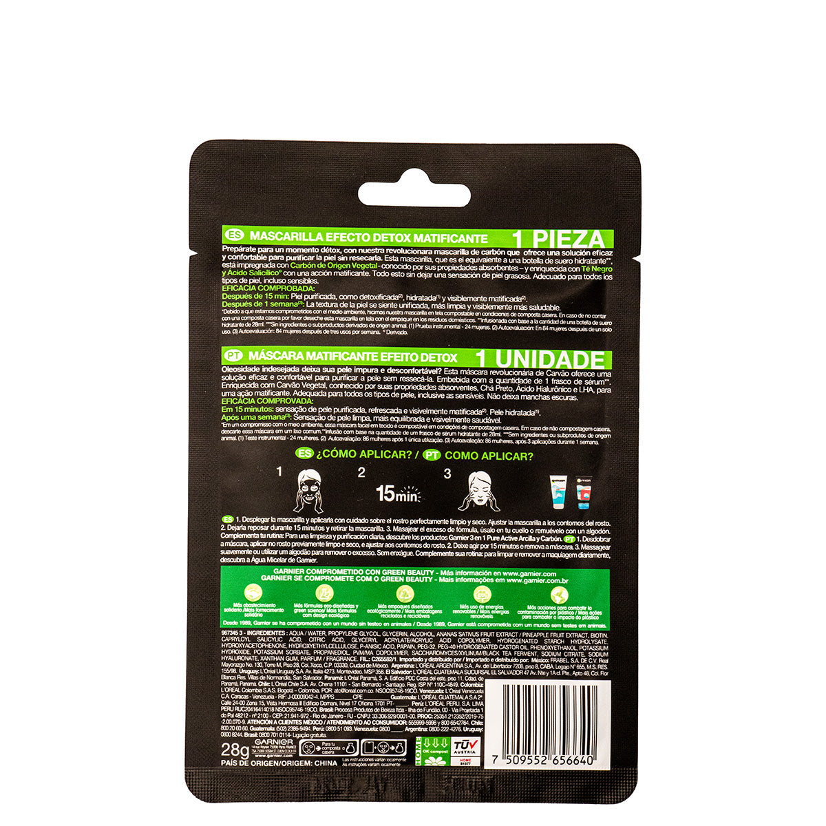 Pure Carbon Detox Mask - Deep Cleansing & Pore Minimizing Facial Mask for Blackheads & Acne - Perfect for Spa Day & Skincare Routine