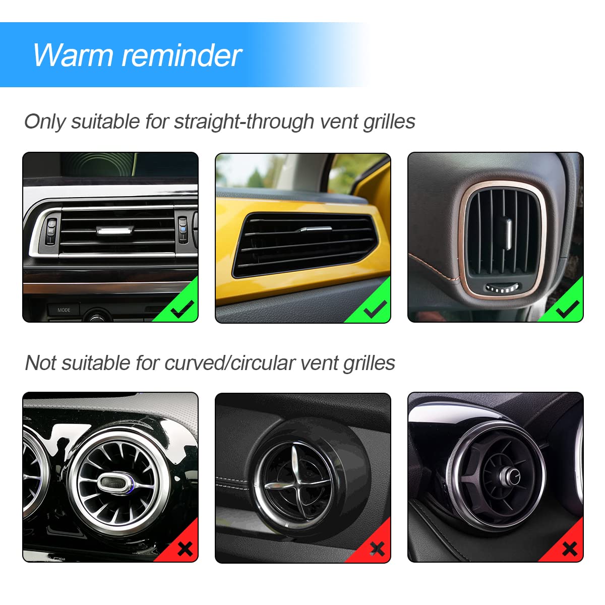 10 PCS Rhinestone Car Air Vent Trim - Bling AC Vent Outlet Decoration Strip, Universal Bendable Interior Accessories for Most Vehicles (Blue) | Upgrade Your Car Interior Style & Add Sparkle to Your Ride
