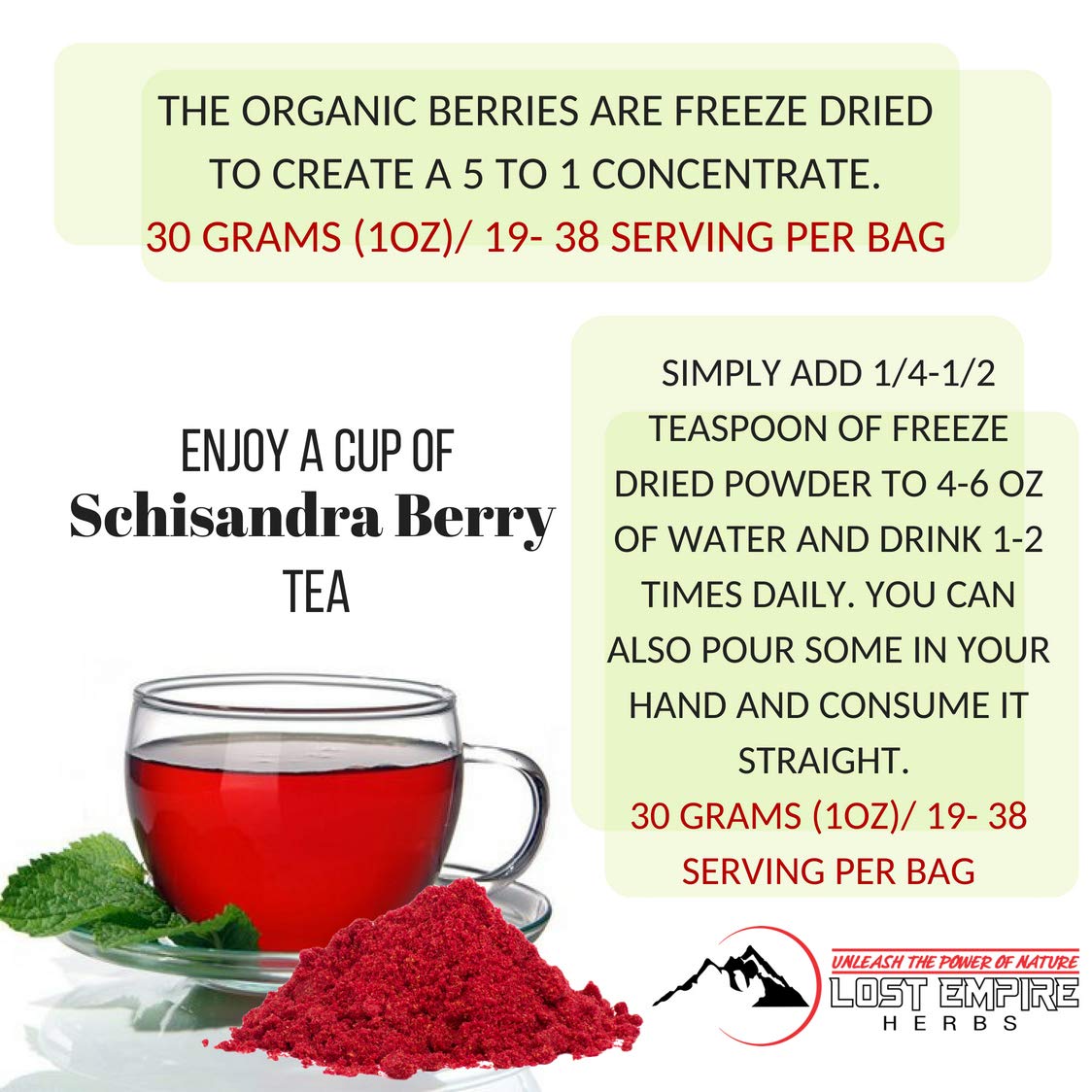 Organic Schisandra Berry Powder 5:1 Extract - Premium Adaptogenic Herb for Liver Detox, Brain Health & Stress Relief - Gluten Free, Paleo, Vegan, Keto Supplement (30g) - Perfect for Smoothies, Tea & Wellness Routines