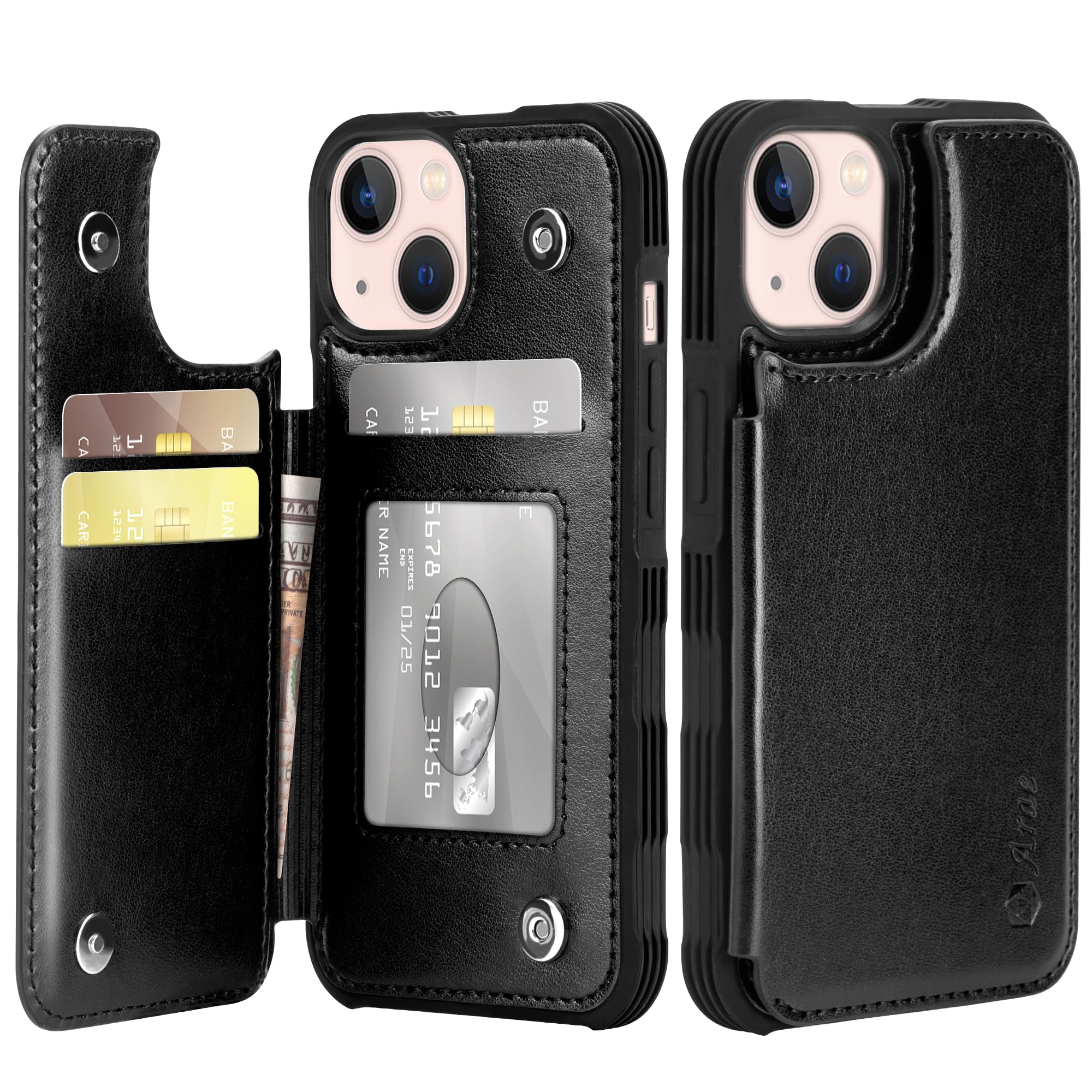 Premium PU Leather Wallet Case for iPhone 13 (6.1