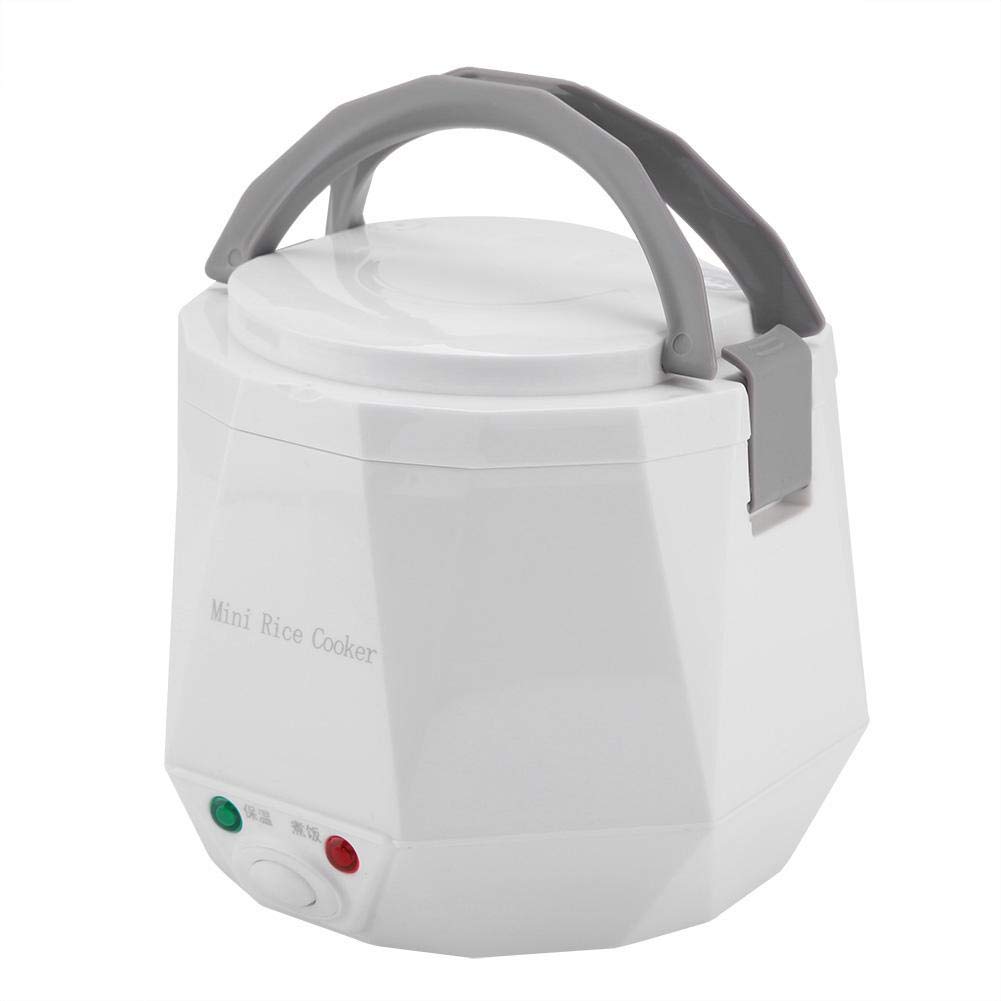 Fdit Mini Rice Cooker 1.3L 24V 180W Portable Electric Rice Cooker & Food Steamer for Truck, Car, RV - Perfect for Cooking Rice, Soup, Porridge, Noodles | Compact & White Design for Travel, Camping & Road Trips