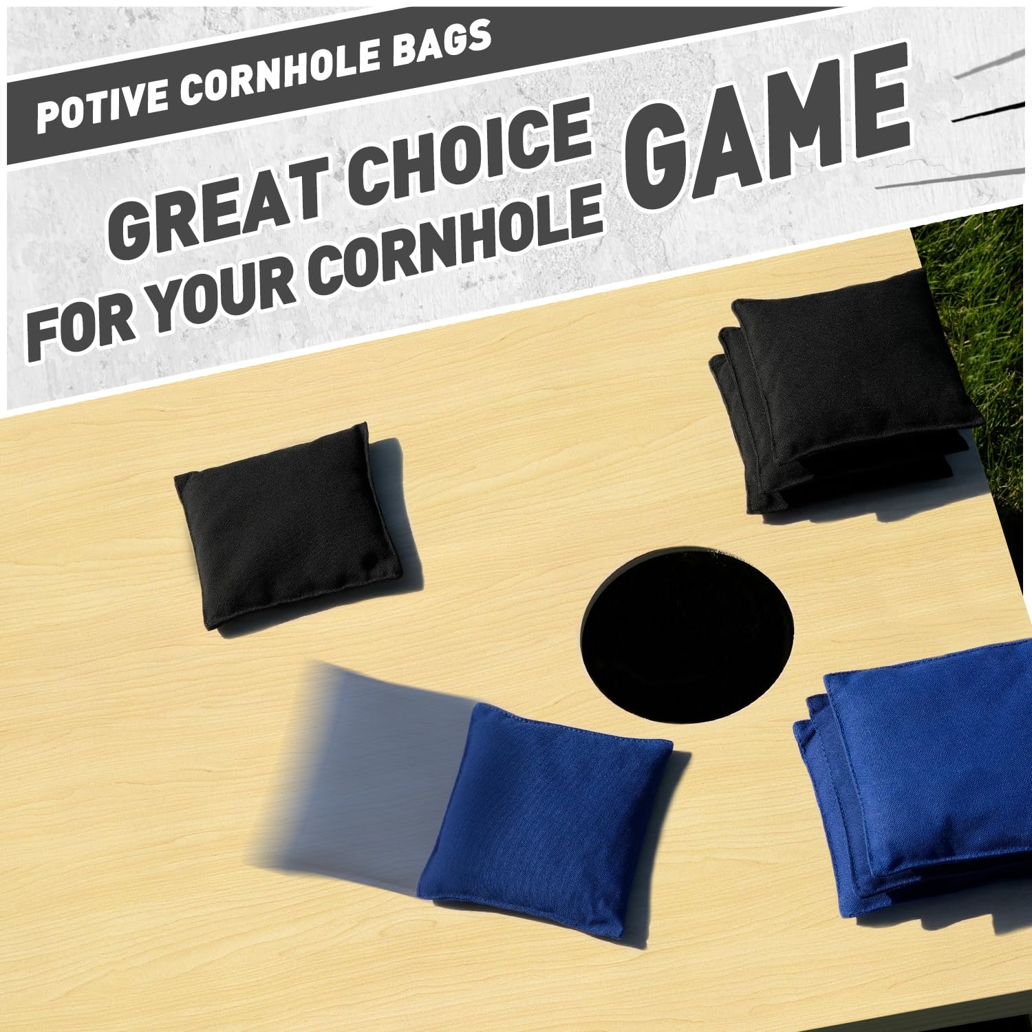 Professional Regulation Cornhole Bags Set of 8 - Weather Resistant Bean Bags for Cornhole Game with Free Tote Bag | Perfect for Backyard Parties, Tailgating & Outdoor Events