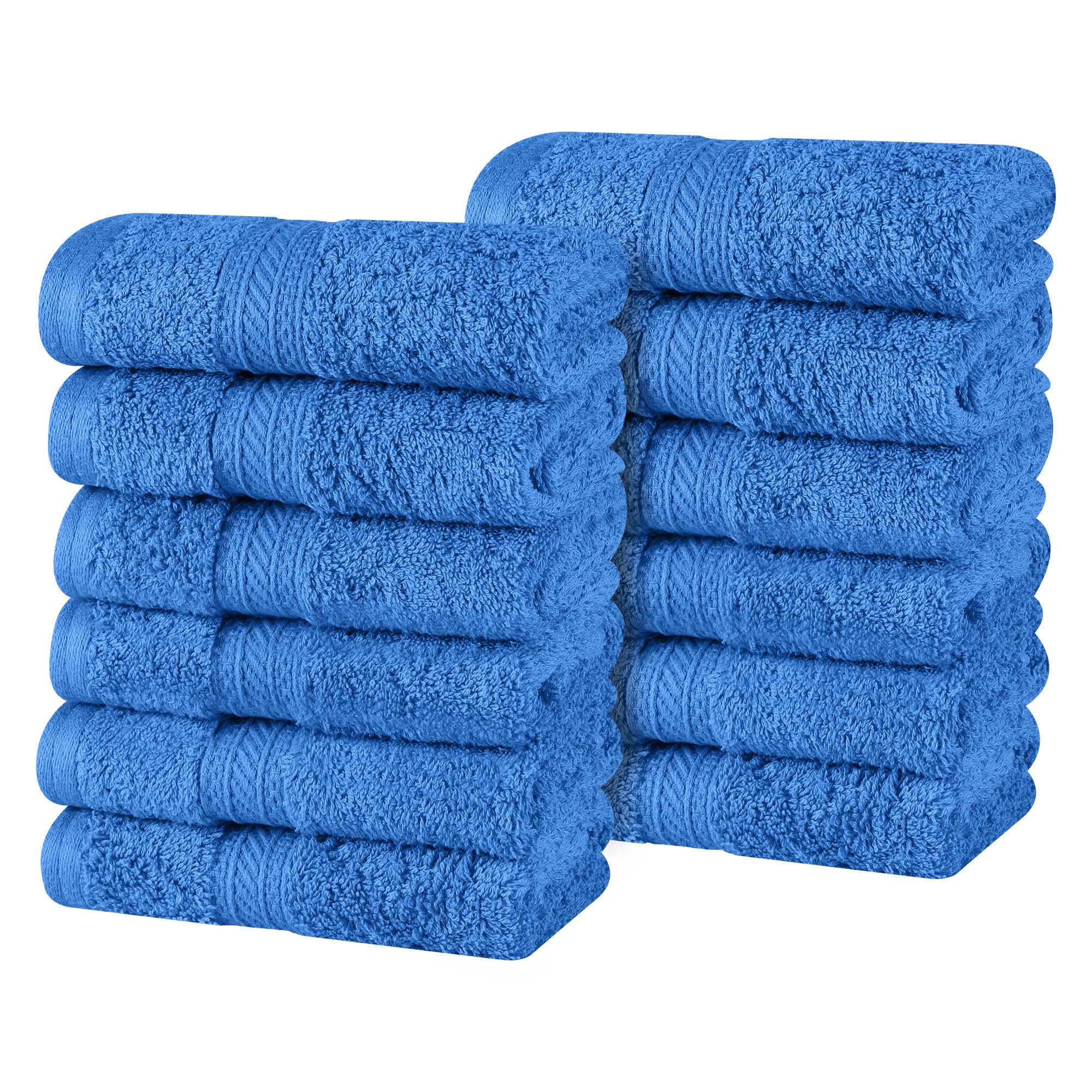 Premium Atlas Cotton Plush Heavyweight Luxury Face Towels & Washcloths - 12-Piece Set for Spa, Bathroom, and Gentle Skincare Routine