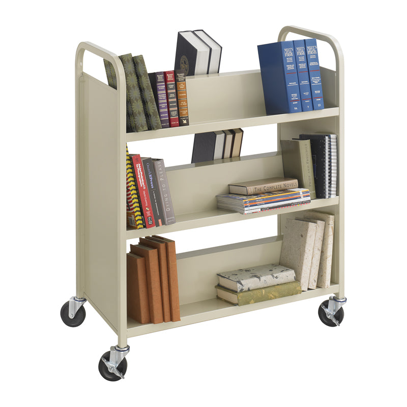 Double Sided 6-Tier Rolling Book Cart - Heavy Duty Mobile Library Organizer for Classroom, Office, or Home Use - Perfect for Books, Supplies, and Storage